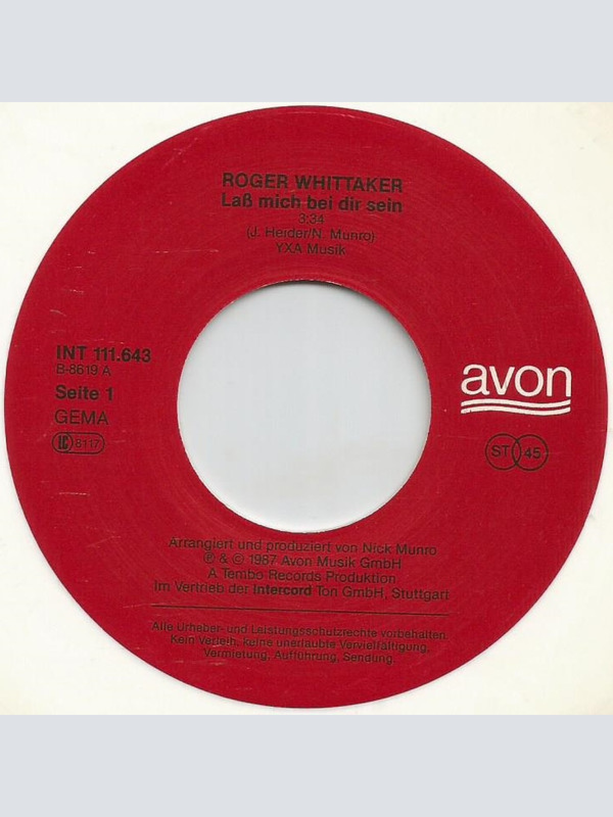 Vinyl / Roger Whittaker - Laß Mich Bei Dir Sein