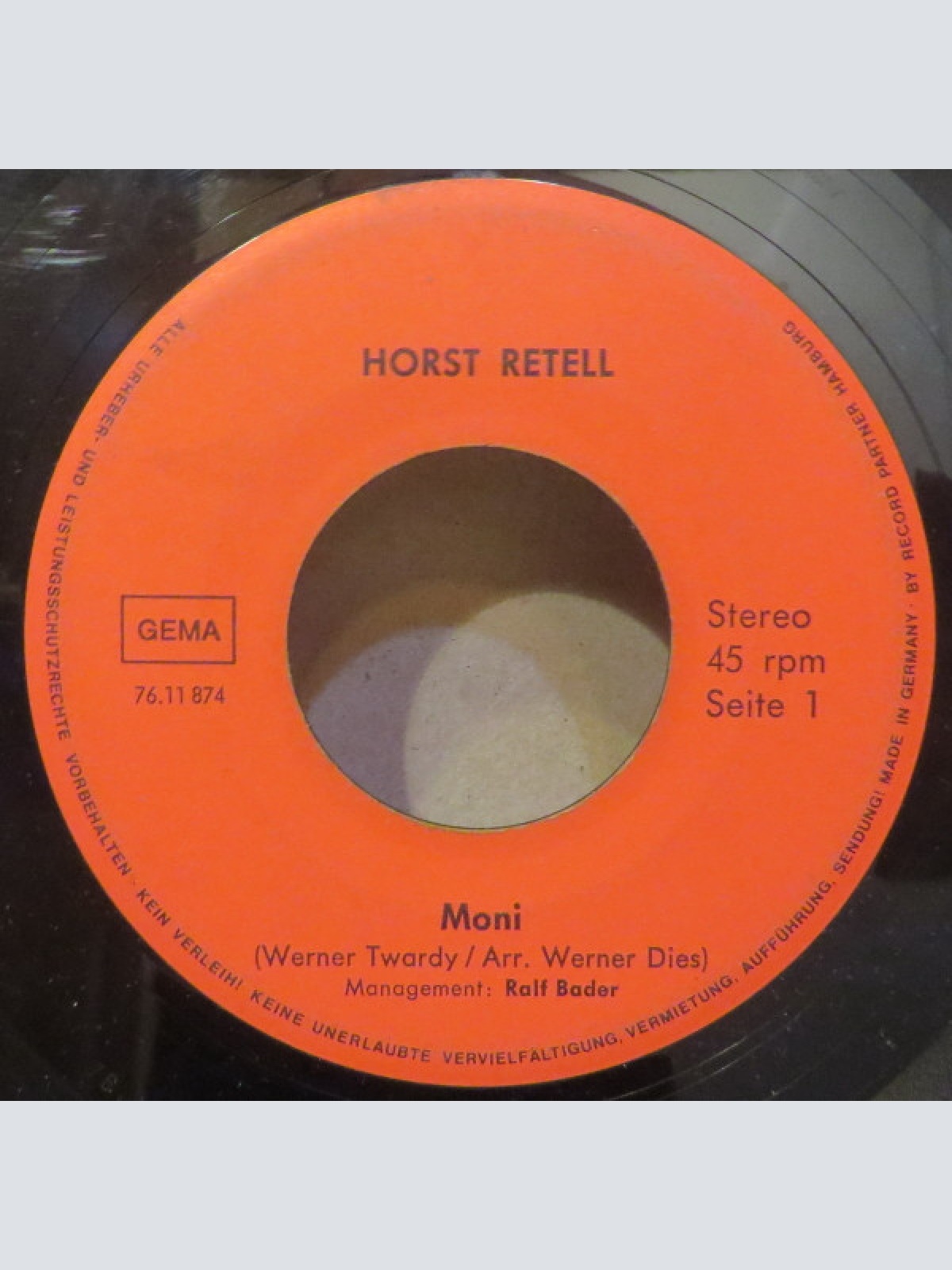 Vinyl / Horst Retell - Moni / In San Fernando