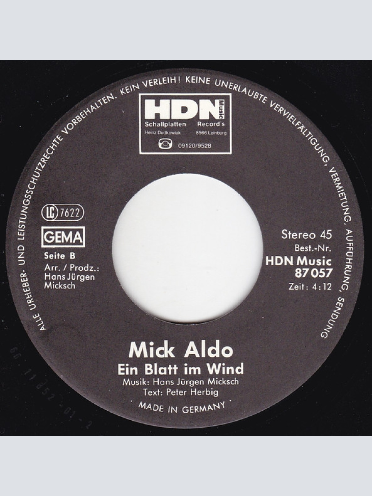 Vinyl / Mick Aldo - Für Ein Lächeln