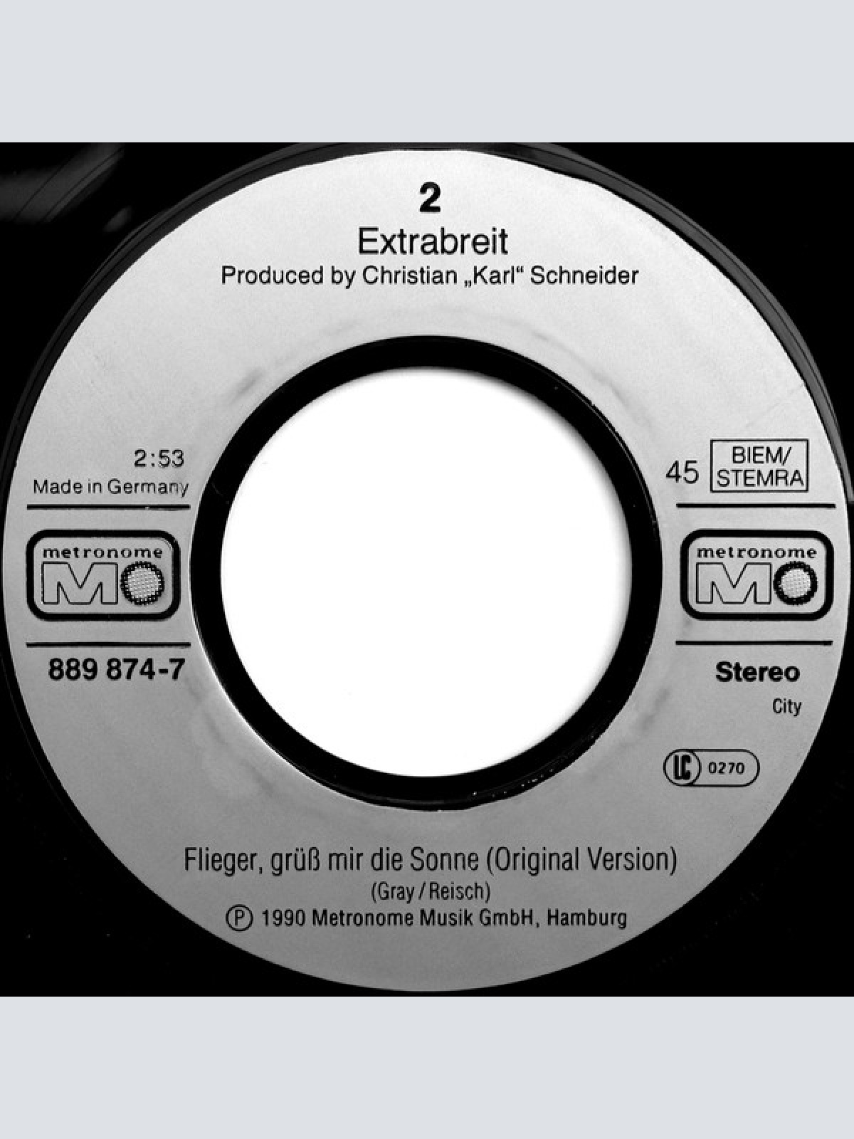 Vinyl / Extrabreit - Flieger, Grüss Mir Die Sonne (Remix 90)