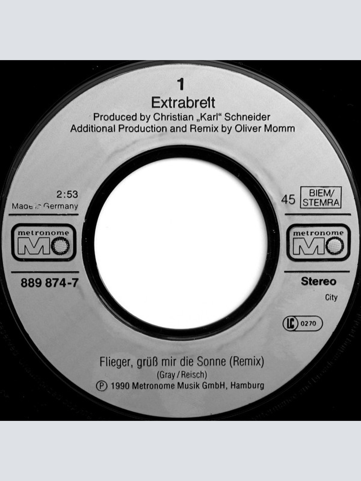 Vinyl / Extrabreit - Flieger, Grüss Mir Die Sonne (Remix 90)