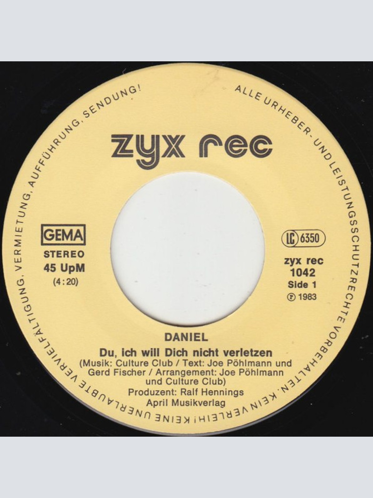 Vinyl / Daniel Fischer* - Du, Ich Will Dich Nicht Verletzen