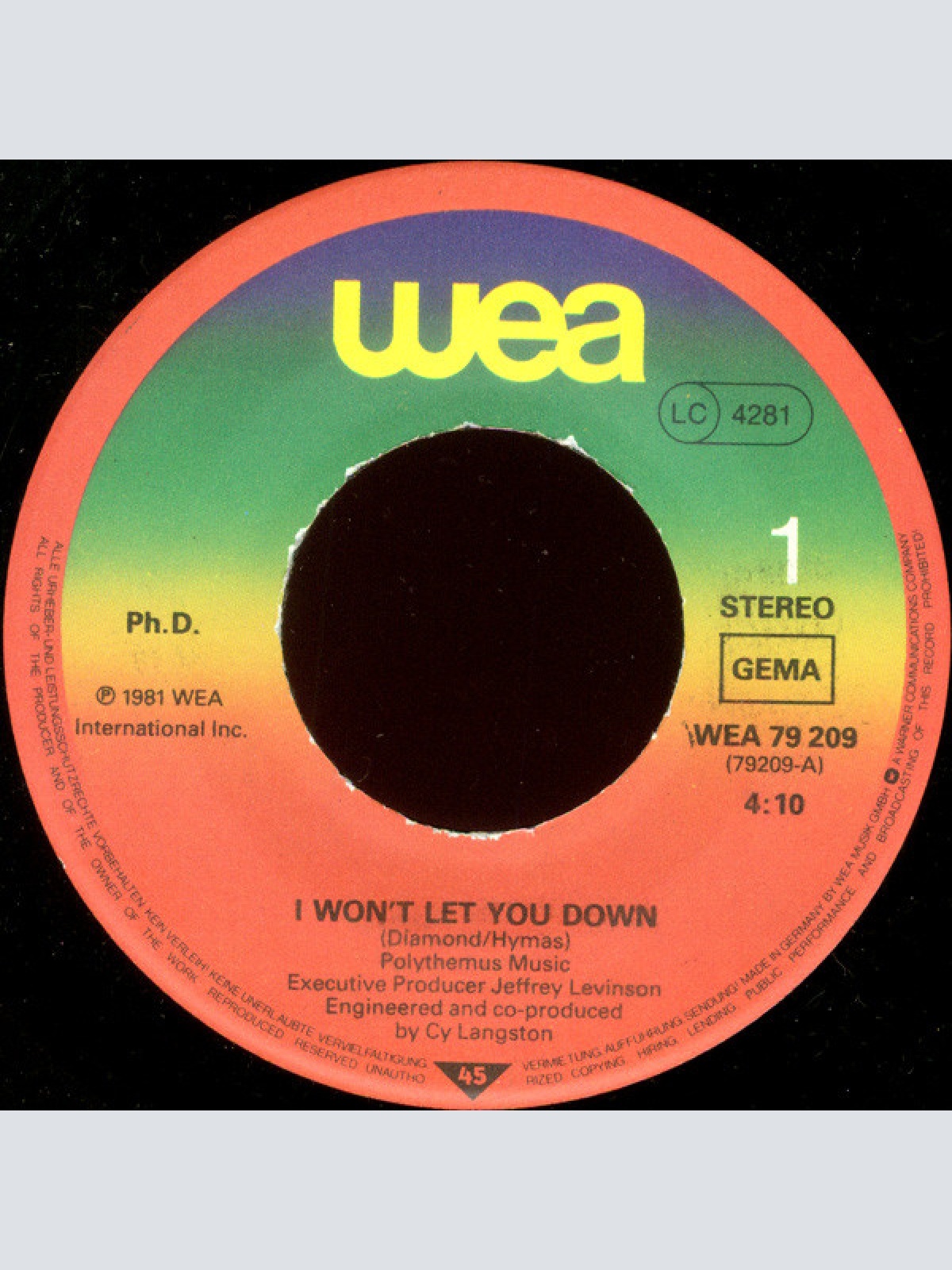 Vinyl / Ph.D. - I Won't Let You Down