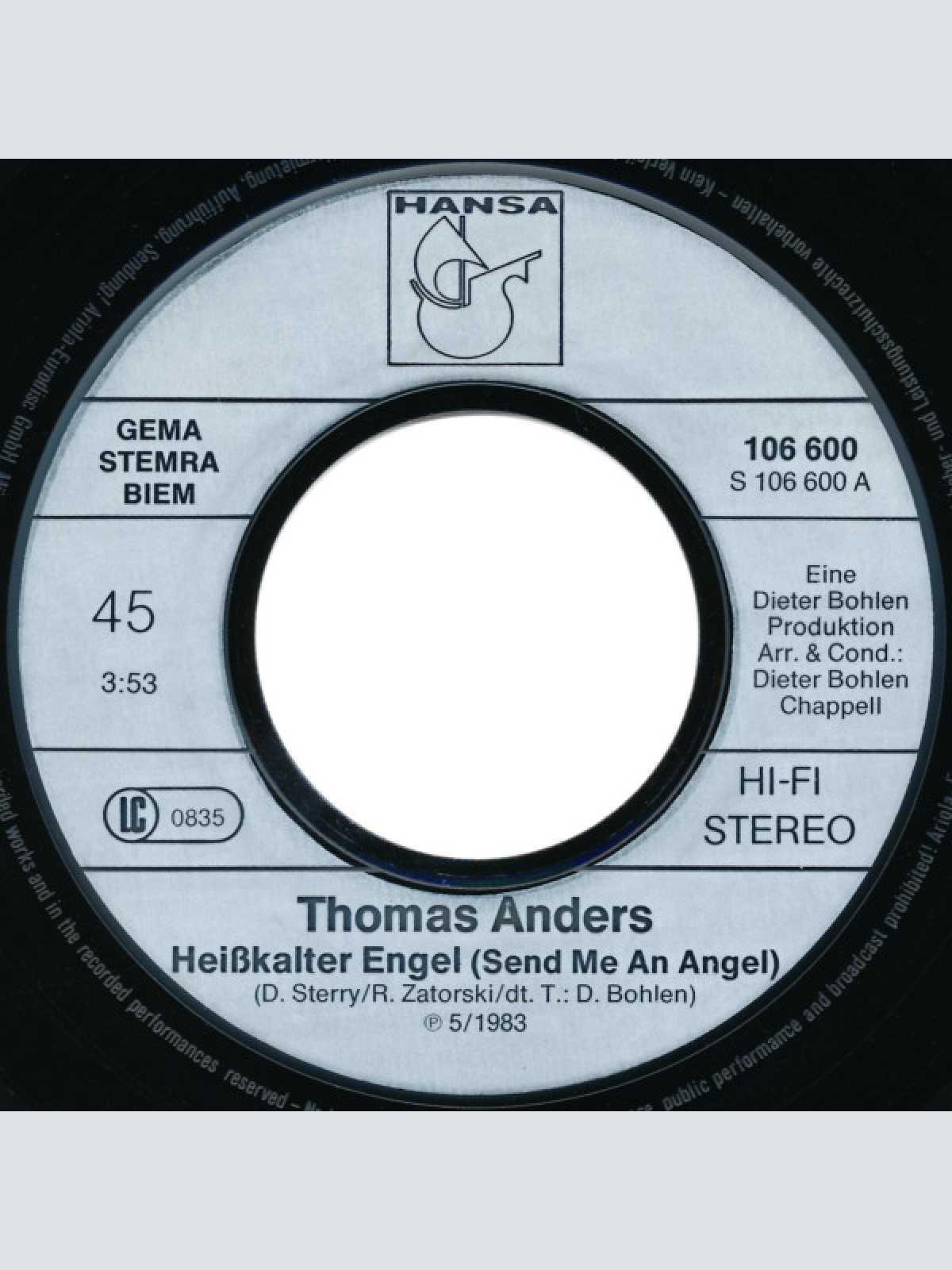 Vinyl / Thomas Anders - Heißkalter Engel
