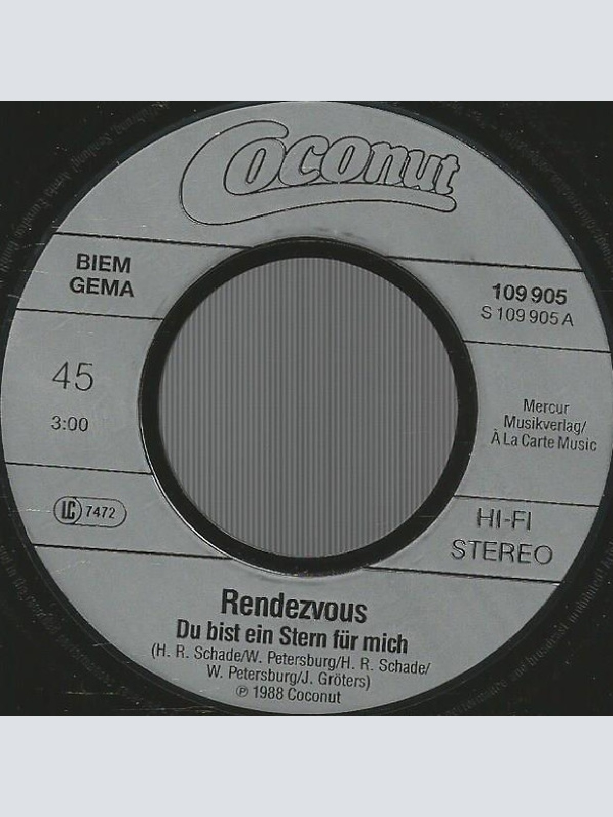 Vinyl / Rendezvous - Du Bist Ein Stern Für Mich