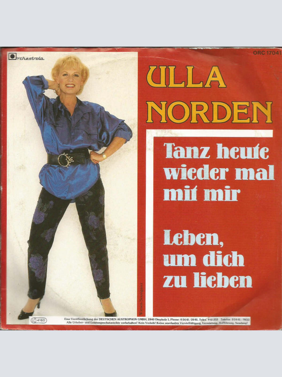 Vinyl / Ulla Norden - Tanz Heute Wieder Mal Mit Mir / Leben, Um Dich Zu Lieben