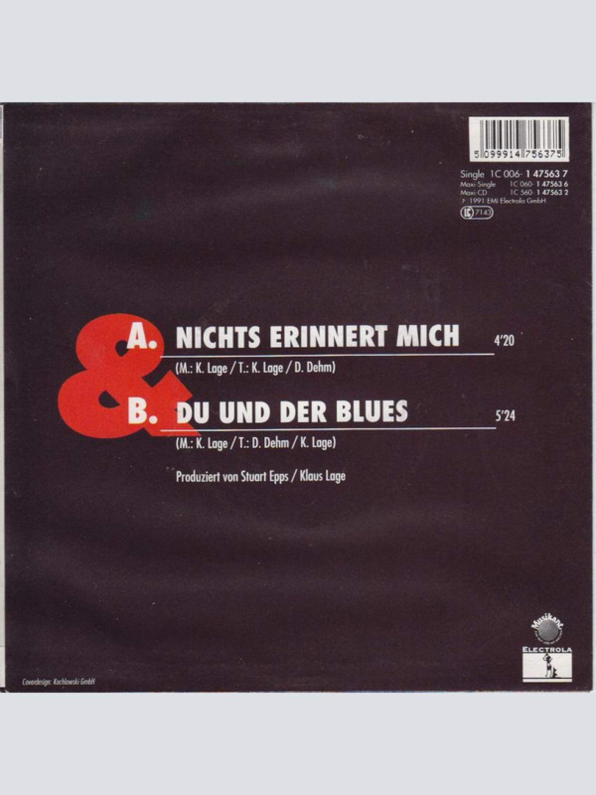Vinyl / Klaus Lage & Band* - Nichts Erinnert Mich