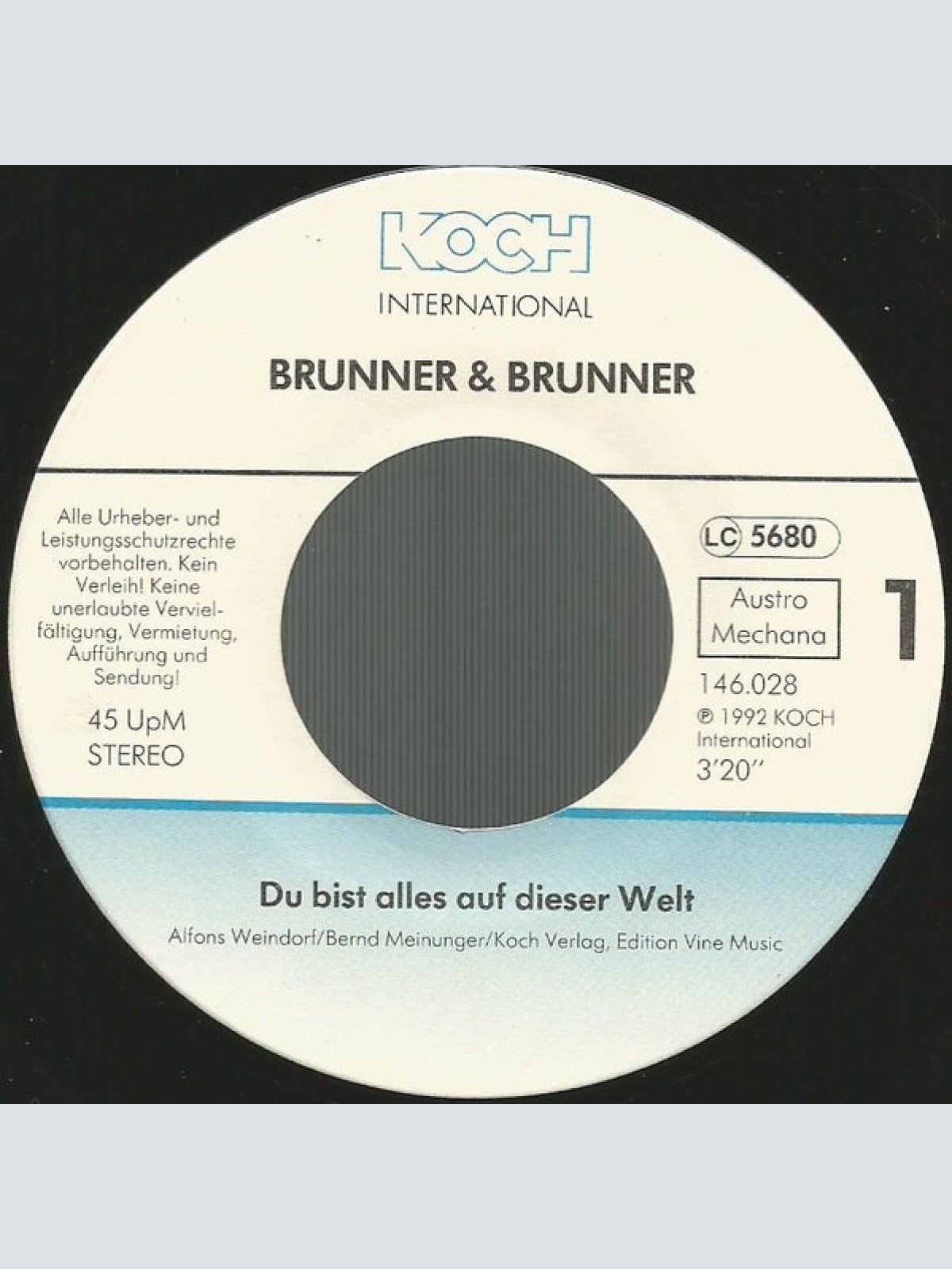 Vinyl / Brunner & Brunner - Du Bist Alles Auf Dieser Welt