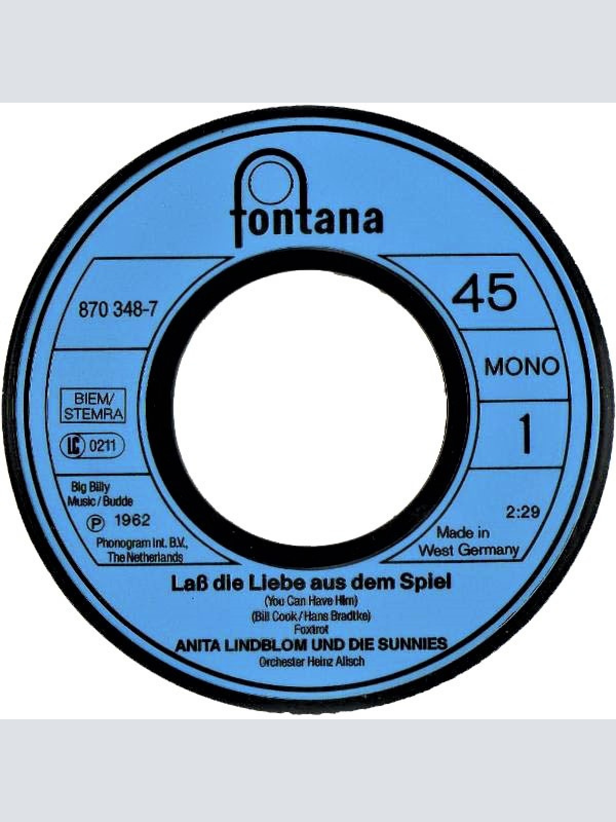 Vinyl / Anita Lindblom - Laß Die Liebe Aus Dem Spiel