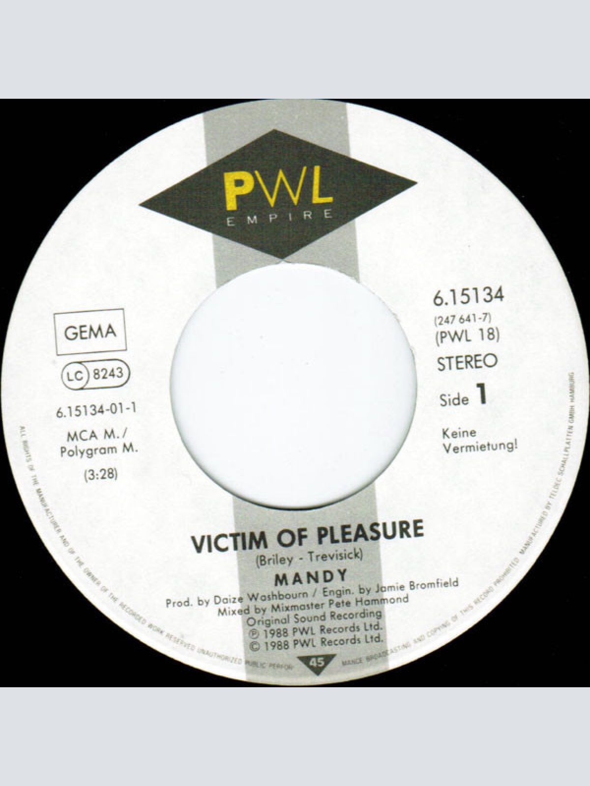 Vinyl / Mandy* - Victim Of Pleasure