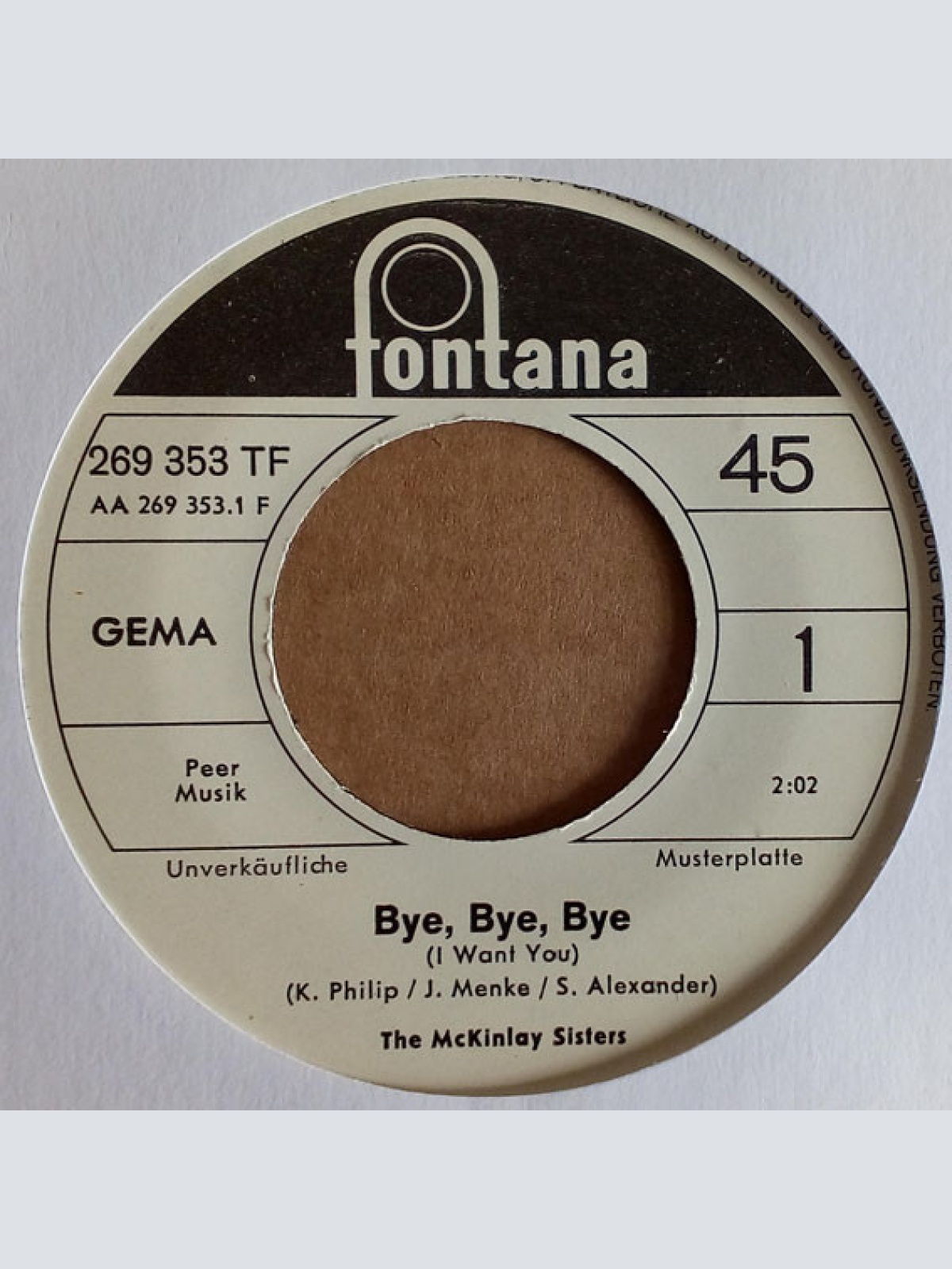 Vinyl / The McKinlay Sisters - Bye, Bye, Bye / Was Kann Ich Dafür