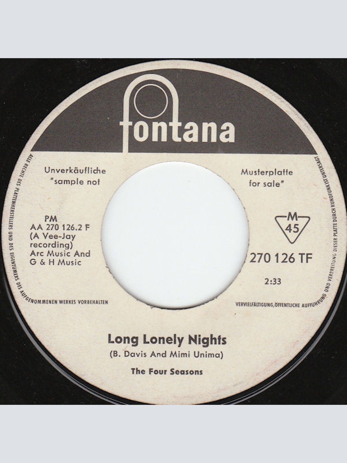 Vinyl / The Four Seasons - Alone