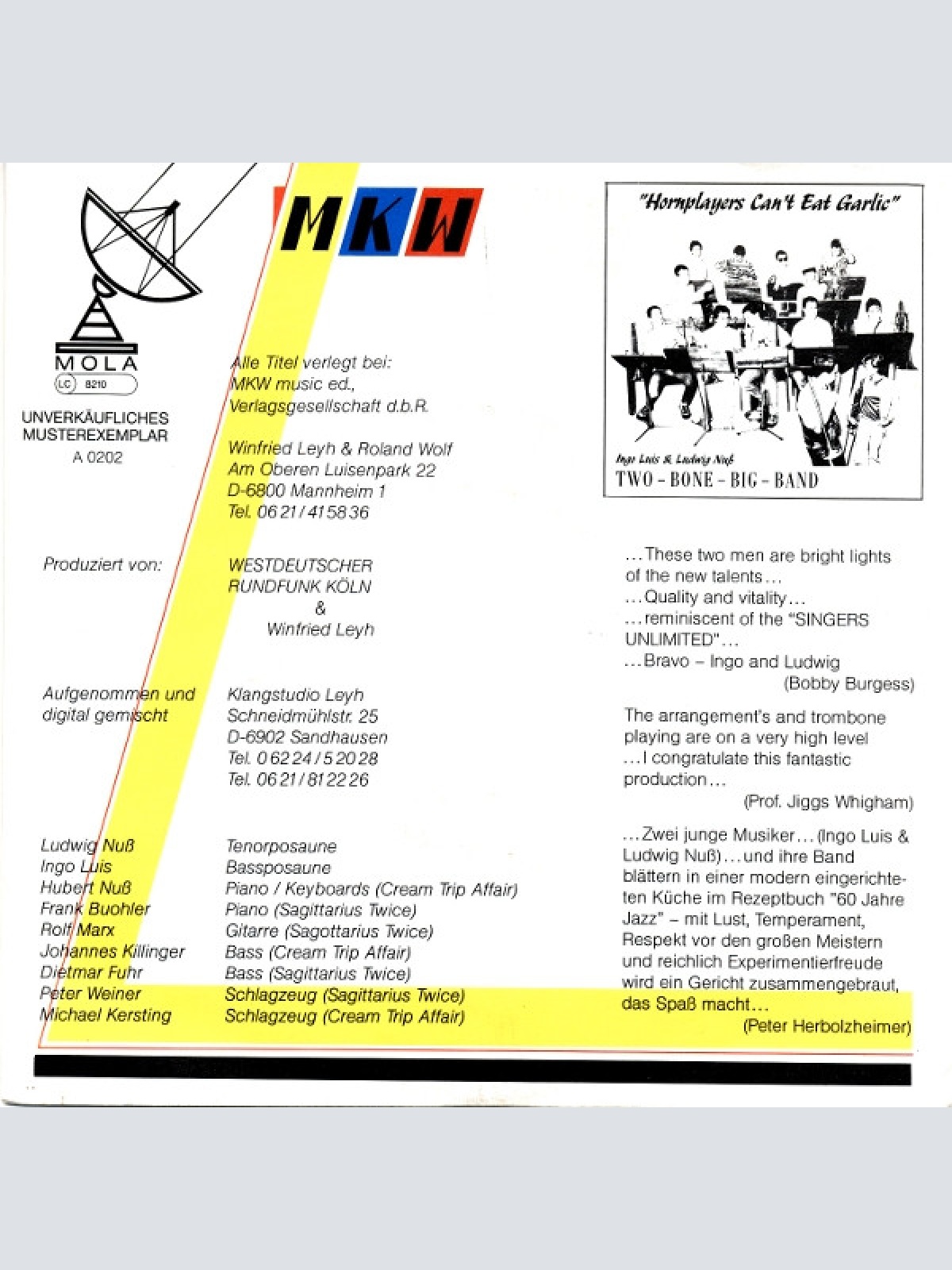Vinyl / Two-Bone-Big-Band* - Cream Trip Affair /  Sagittarius Twice