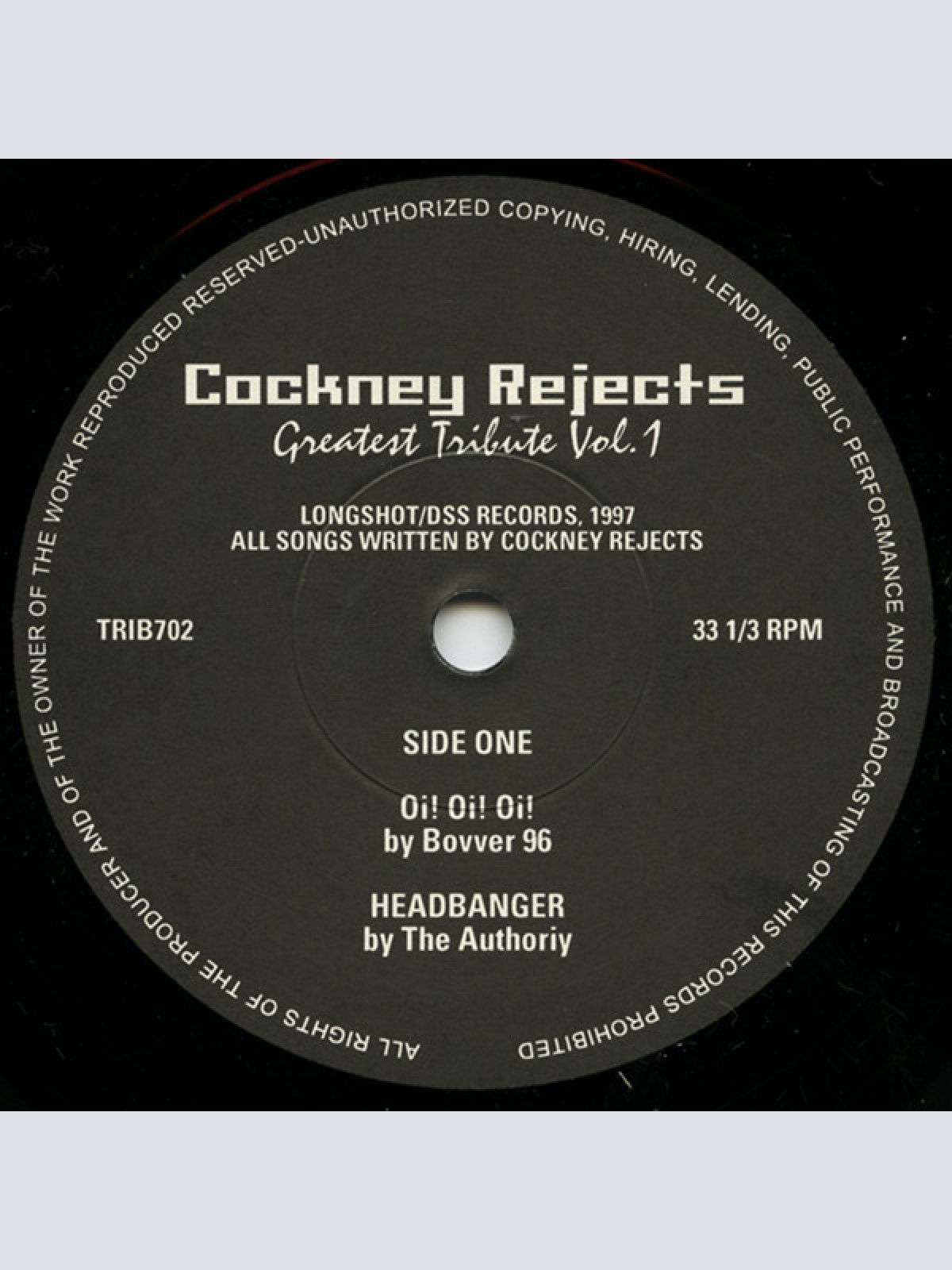 Vinyl / Various - Cockney Rejects Greatest Tribute Vol.1