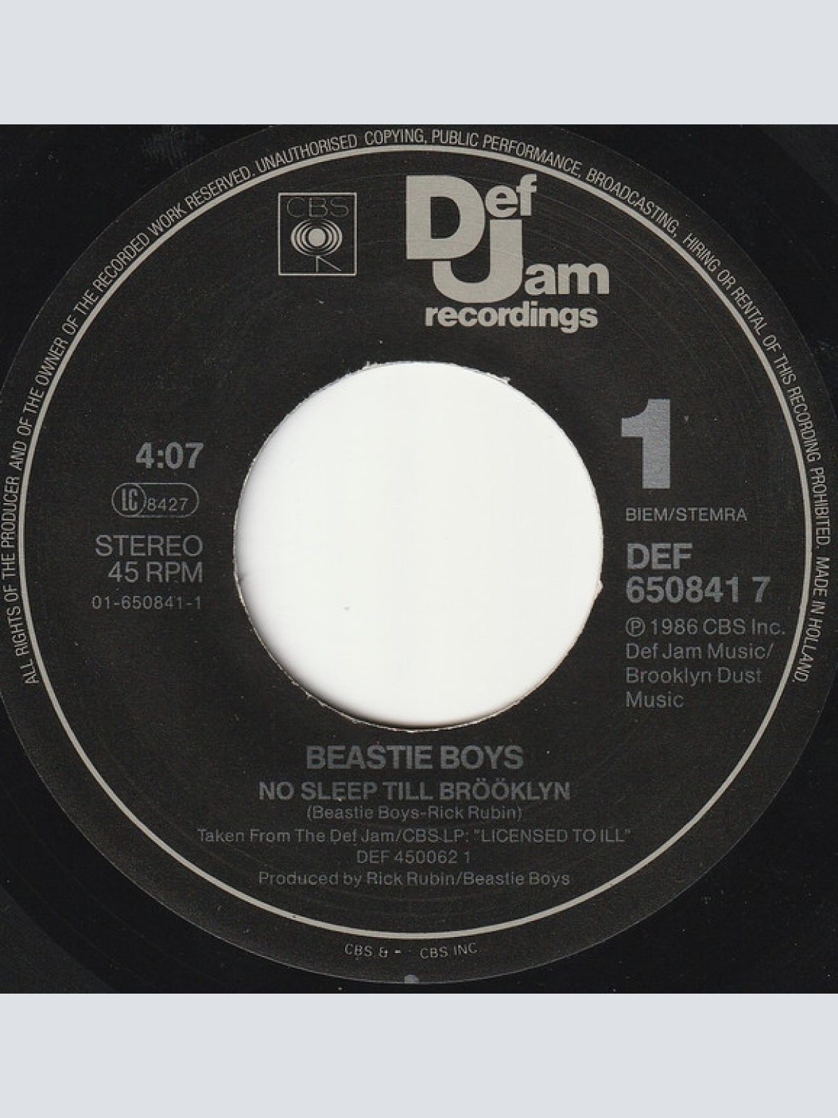Vinyl / Beastie Boys - No Sleep Till Brööklyn