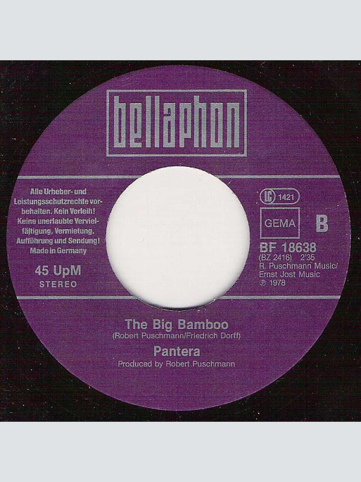 Vinyl / Pantera (4) - I Confess / The Big Bamboo