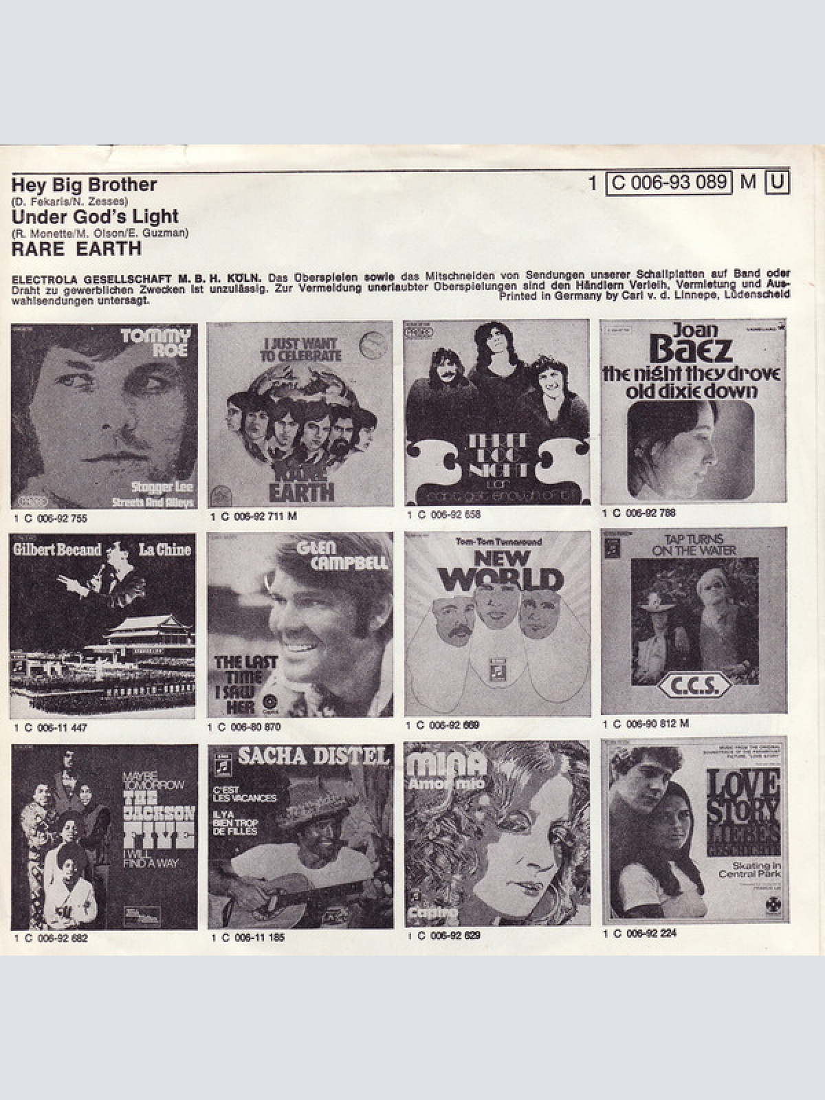 Vinyl / Rare Earth - Hey Big Brother