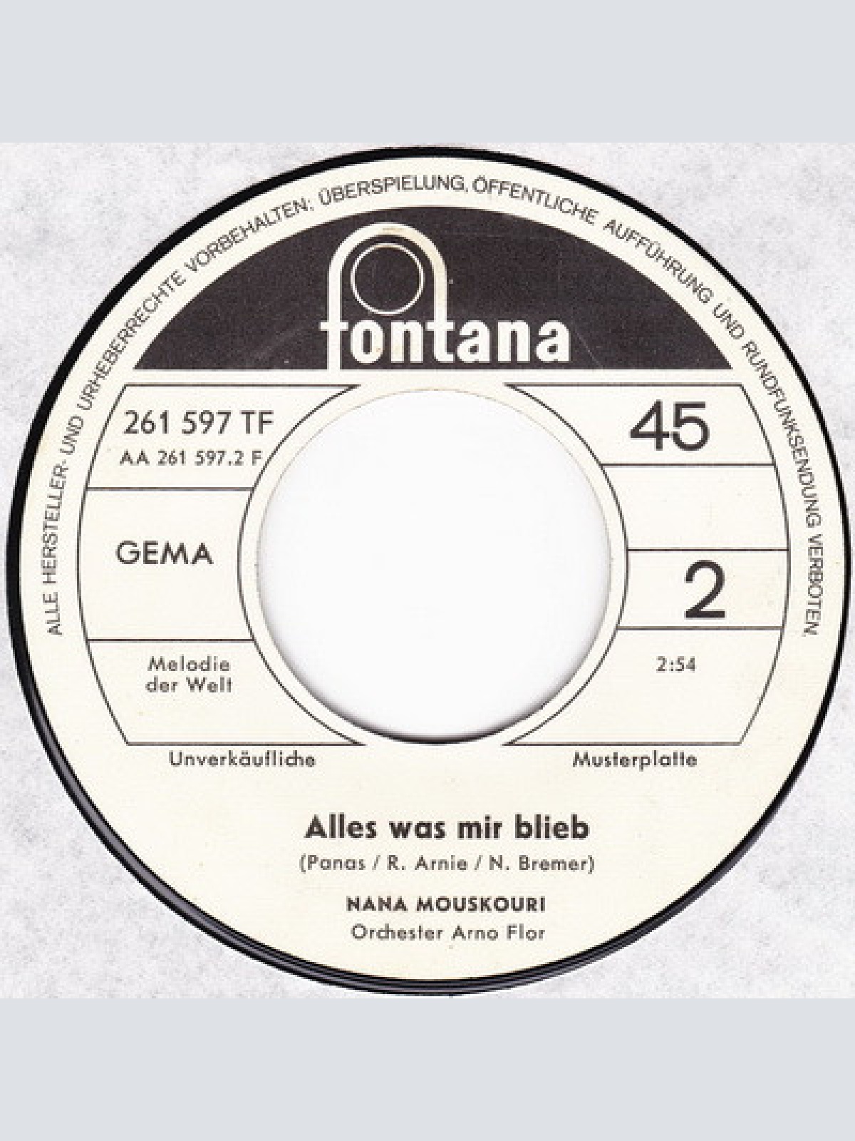 Vinyl / Nana Mouskouri - Letzte Rose