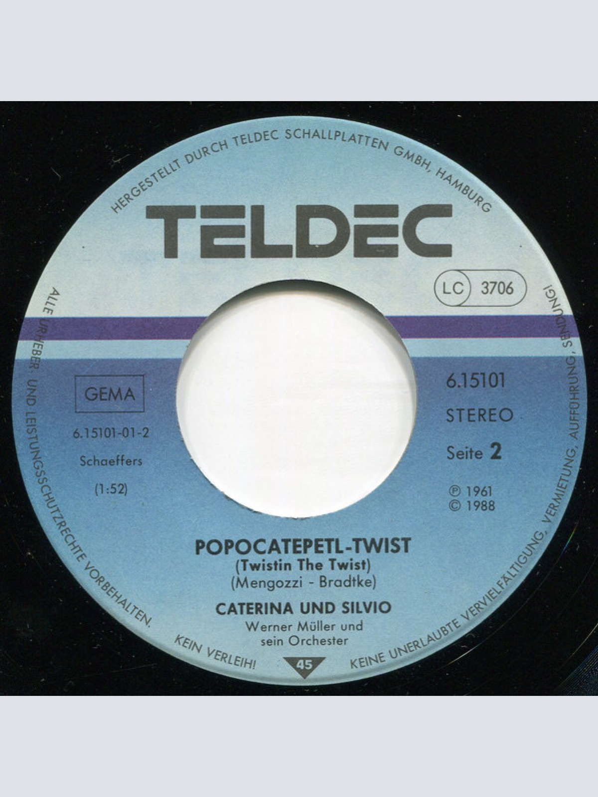 Vinyl / Caterina Und Silvio - Popocatepetl-Twist / The Peppermint-Twist