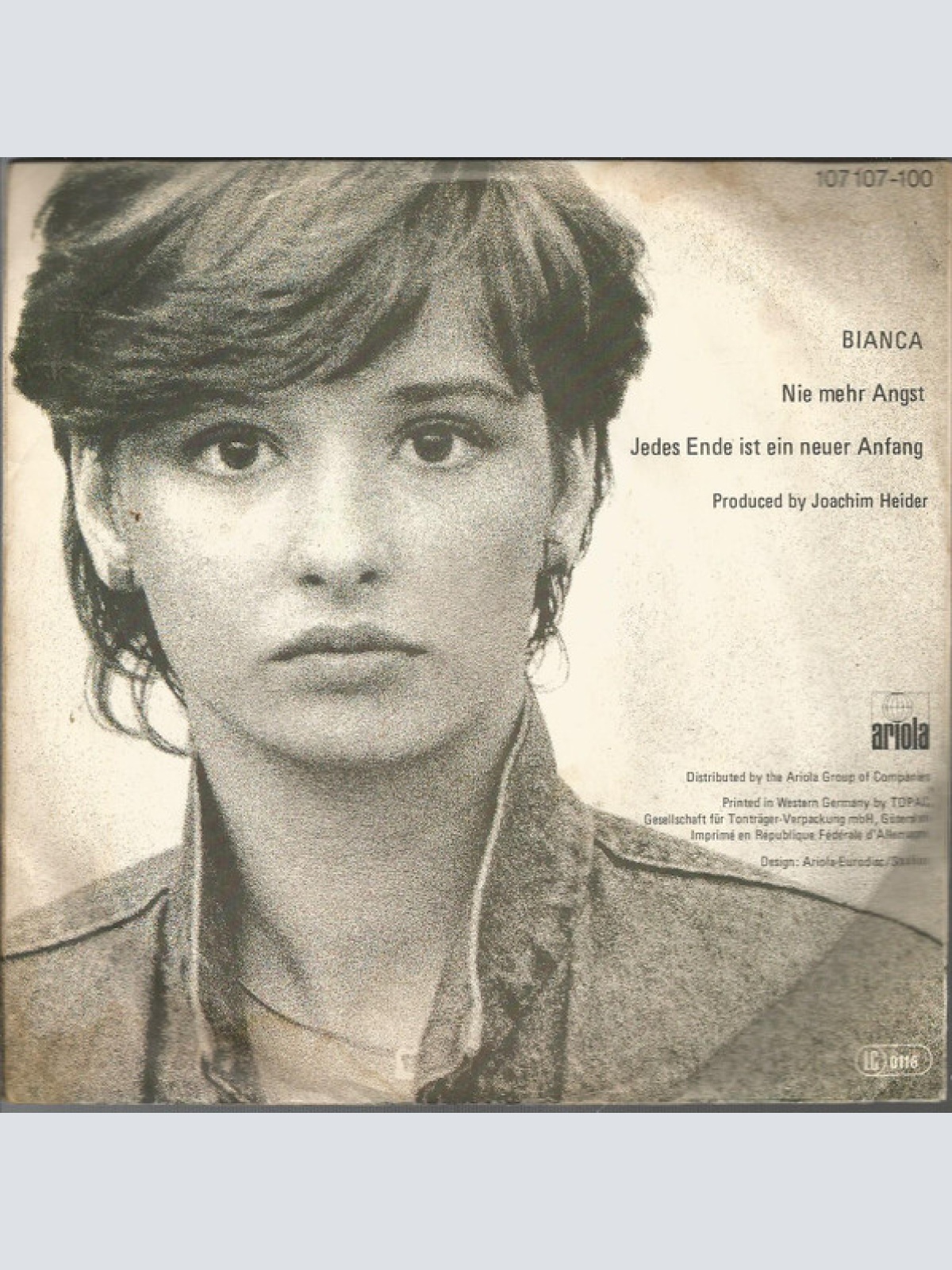 Vinyl / Bianca (51) - Nie Mehr Angst