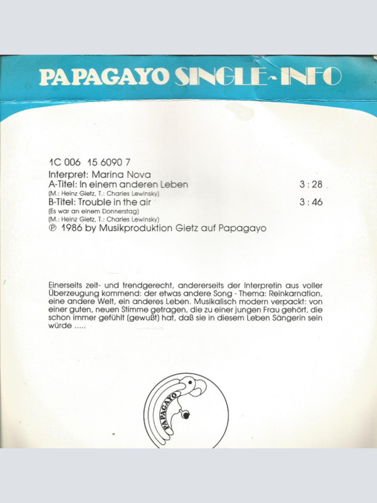 Vinyl / Marina Nova - In Einem Anderen Leben