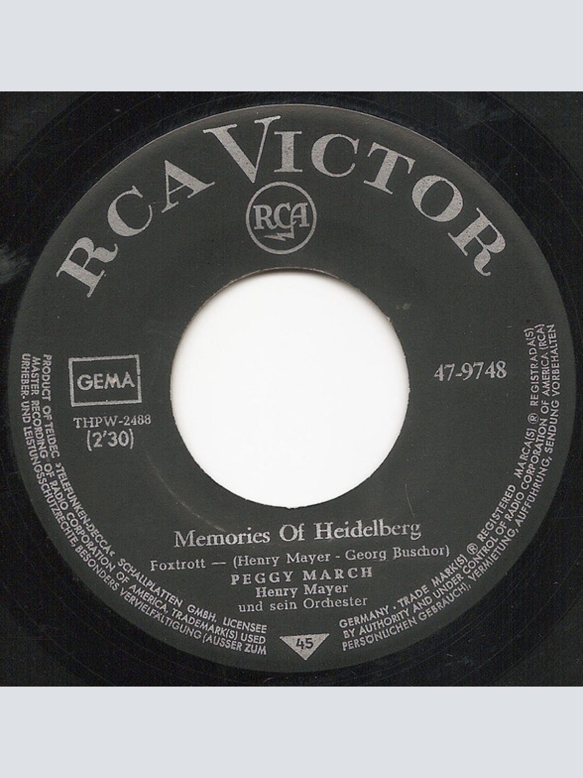 Vinyl / Peggy March - Memories Of Heidelberg / Male Nicht Den Teufel An Die Wand