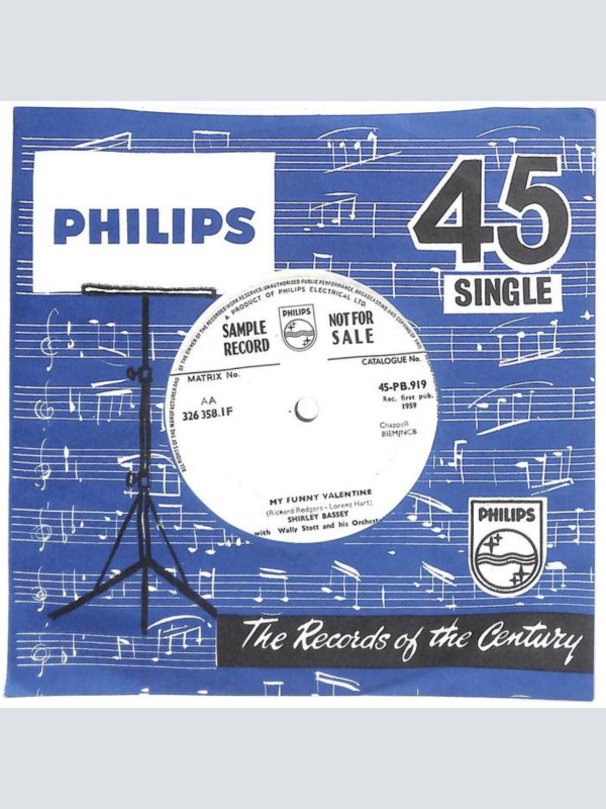 Vinyl / Shirley Bassey With Wally Stott & His Orchestra - My Funny Valentine / How About You?