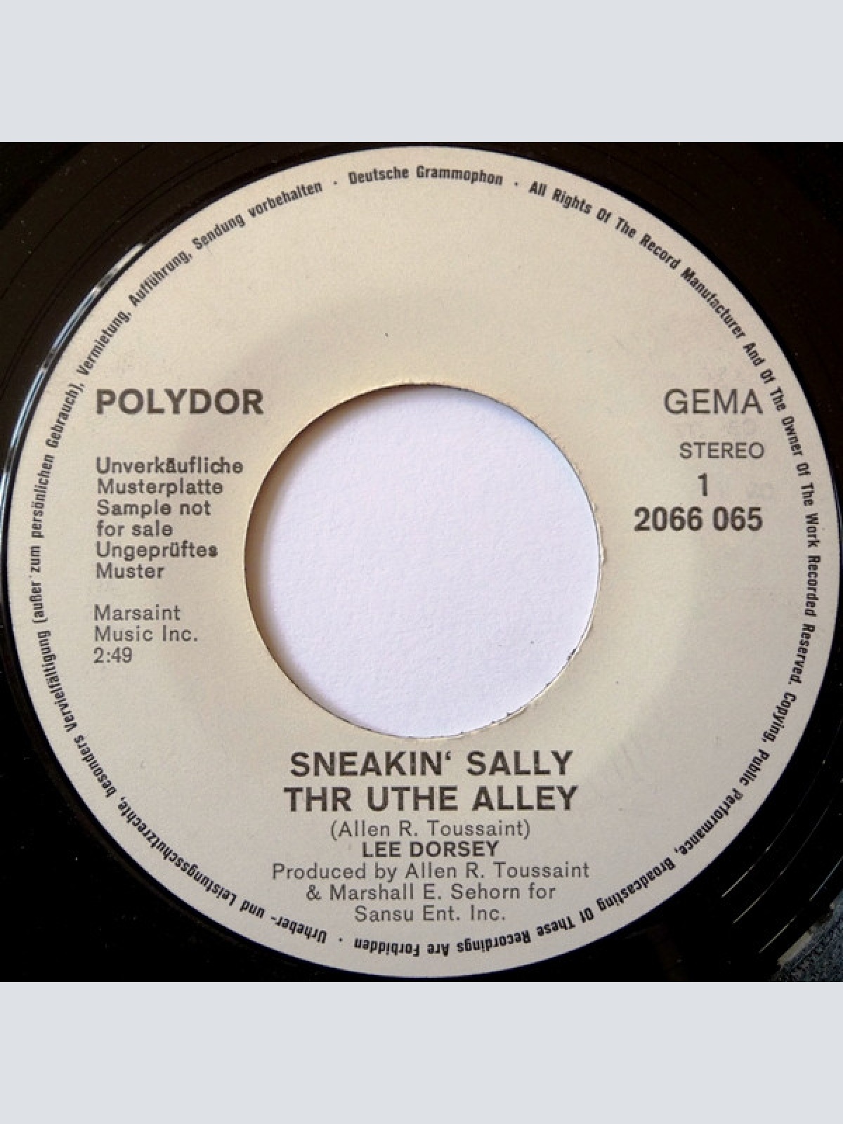 Vinyl / Lee Dorsey - Sneakin' Sally Thr Uthe Alley