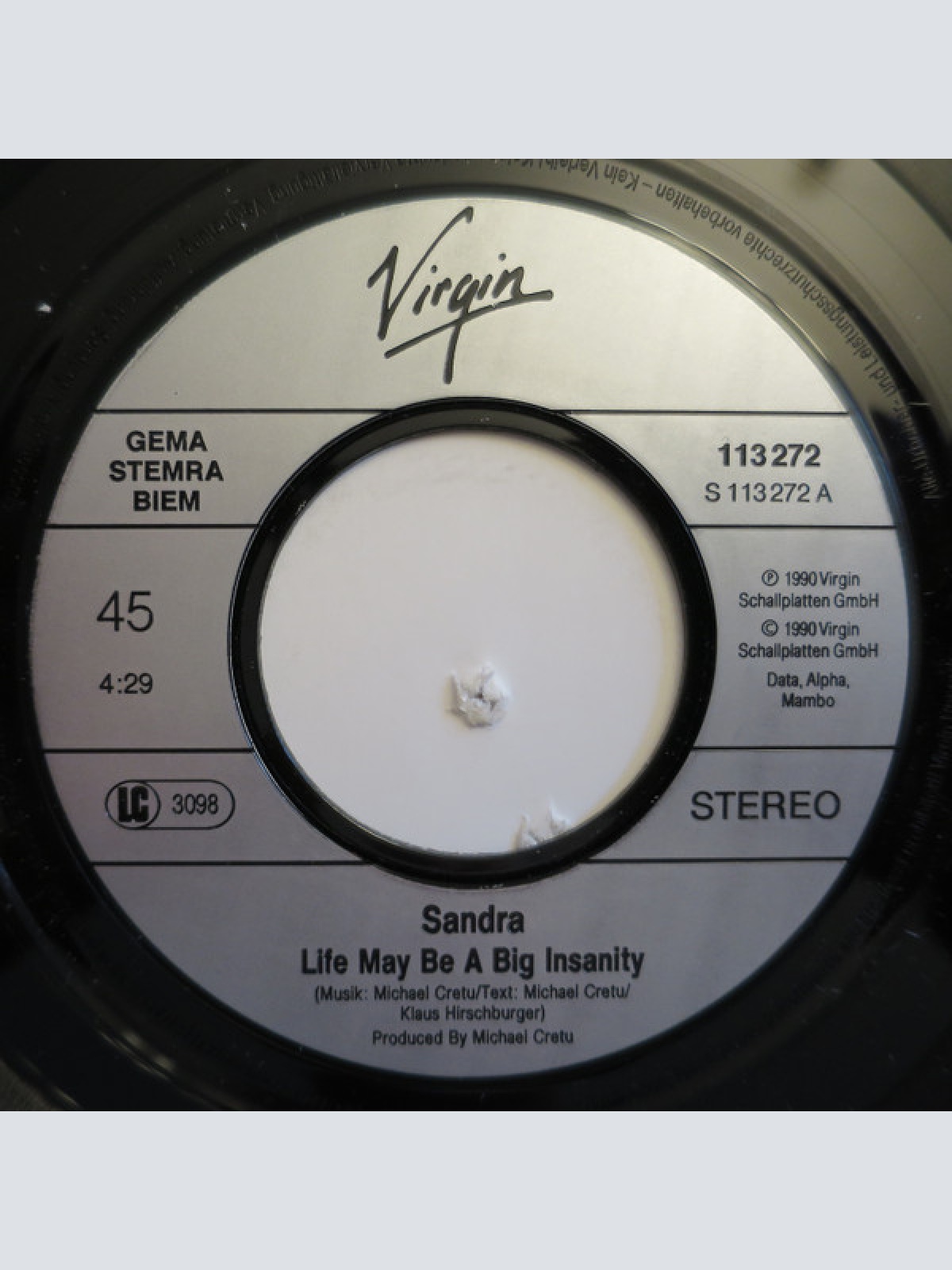 Vinyl / Sandra - (Life May Be) A Big Insanity