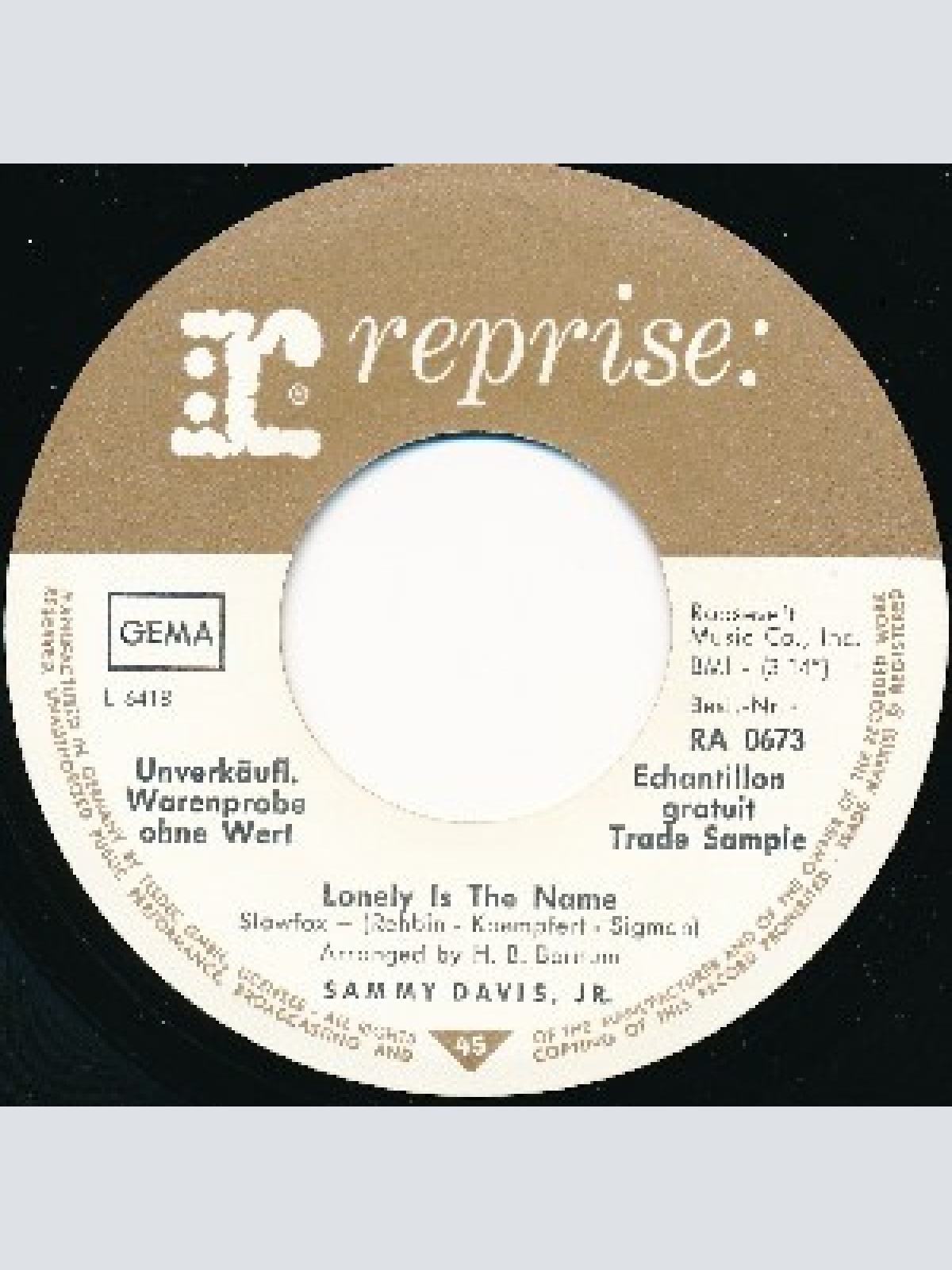 Vinyl / Sammy Davis Jr. - Lonely Is The Name
