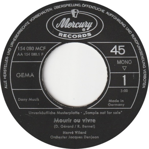 Vinyl / Hervé Vilard - Mourir Ou Vivre