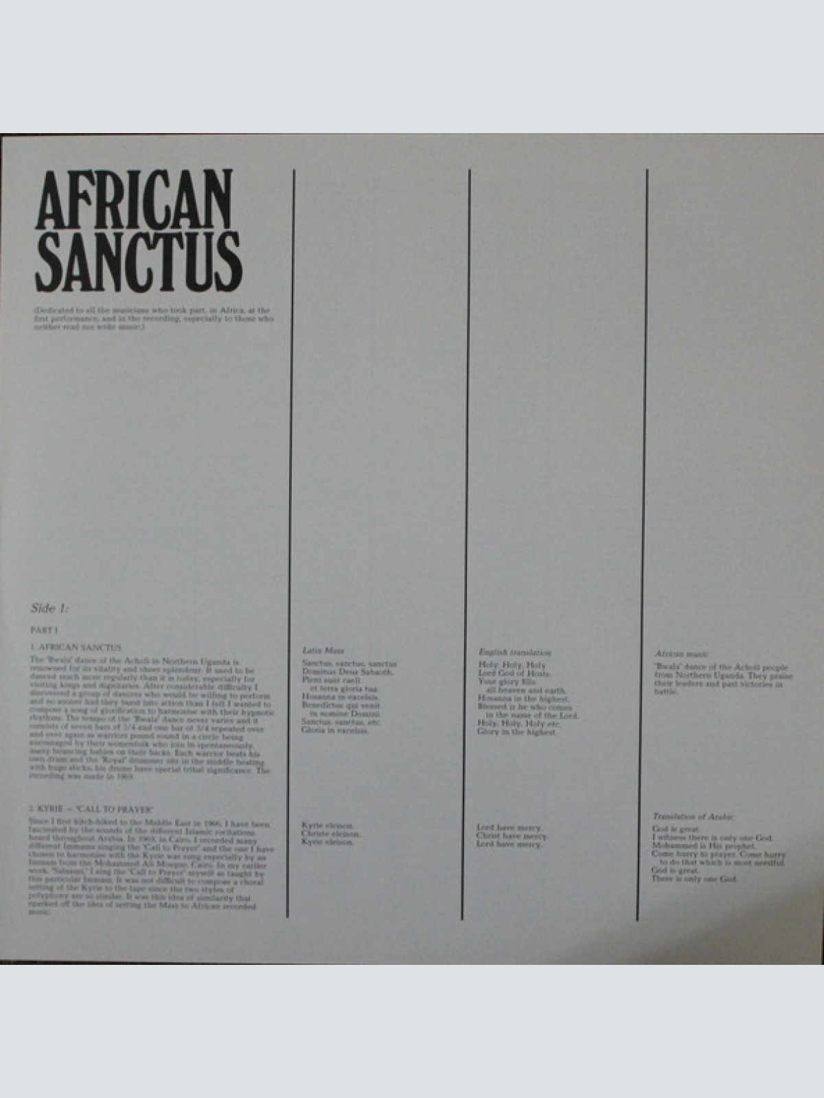 Vinyl / David Fanshawe - African Sanctus