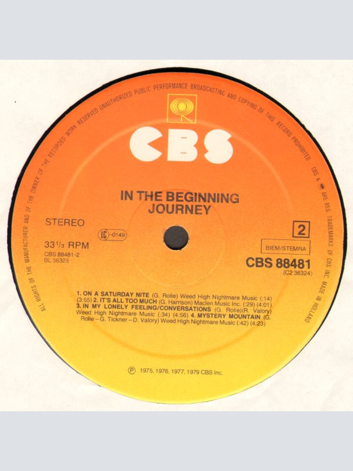 Vinyl / Journey - In The Beginning  1975-1977