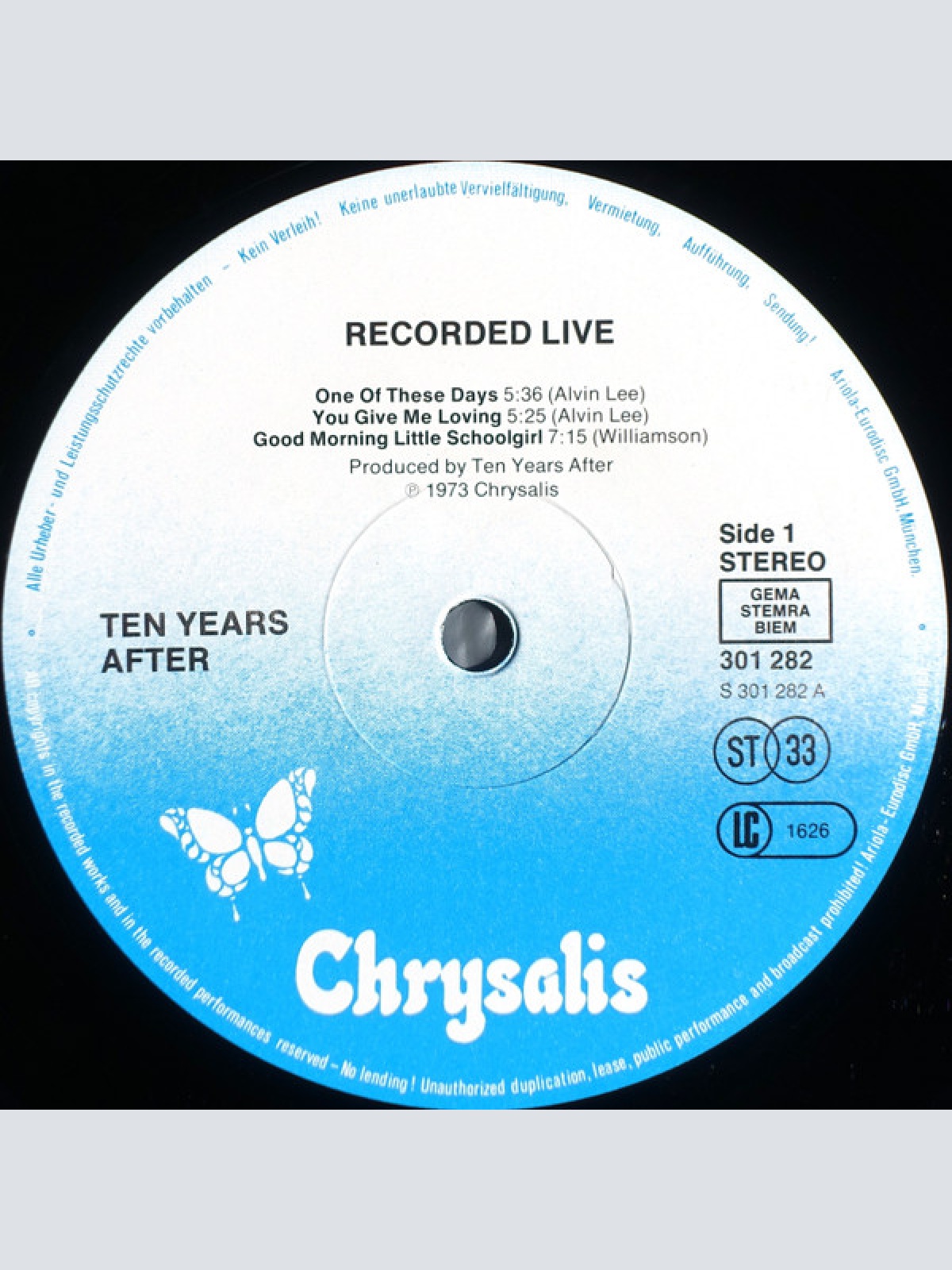 Vinyl / Ten Years After - Recorded Live