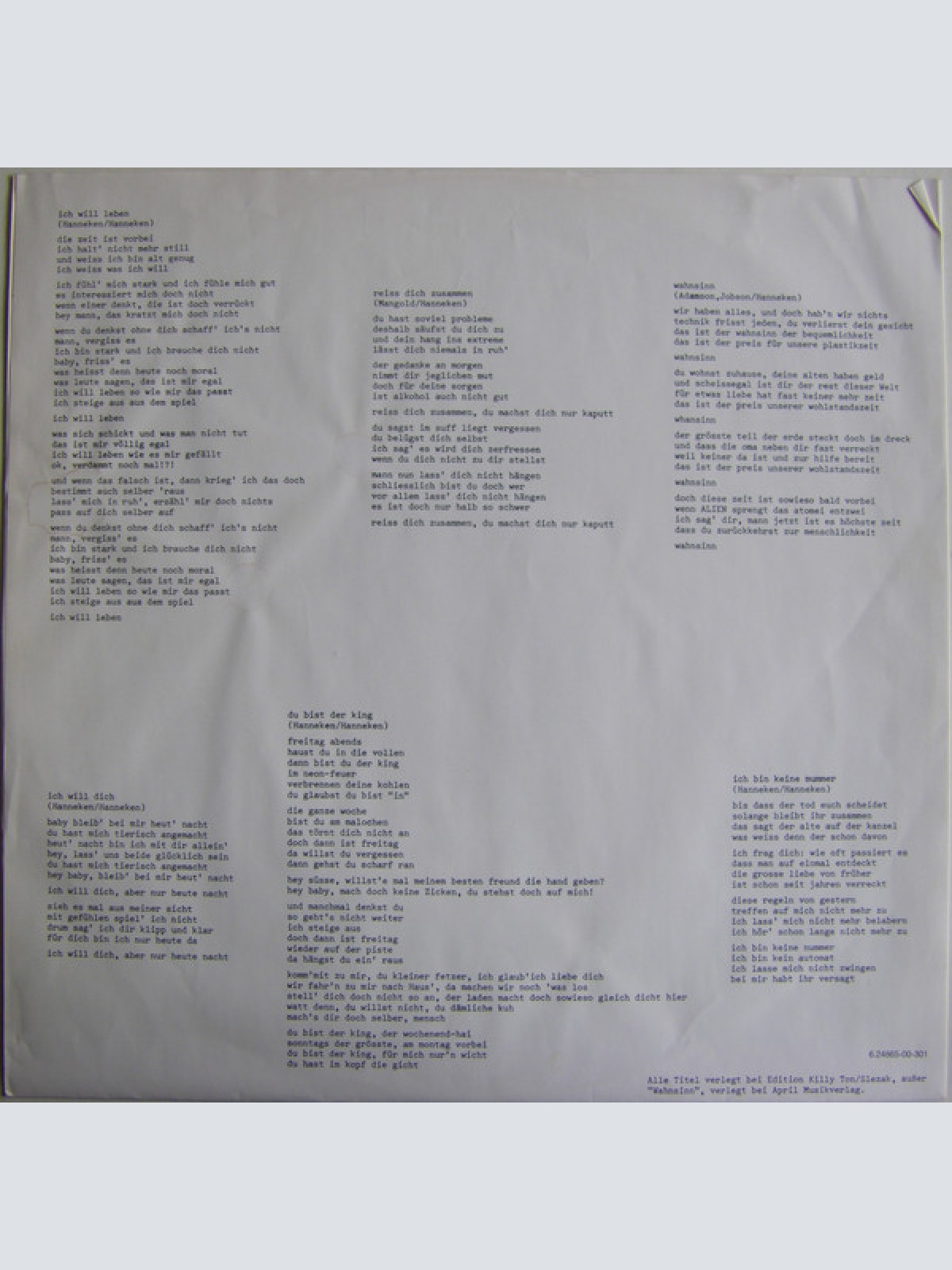 Vinyl / Vera Kaa - Das Macht Dich Frisch