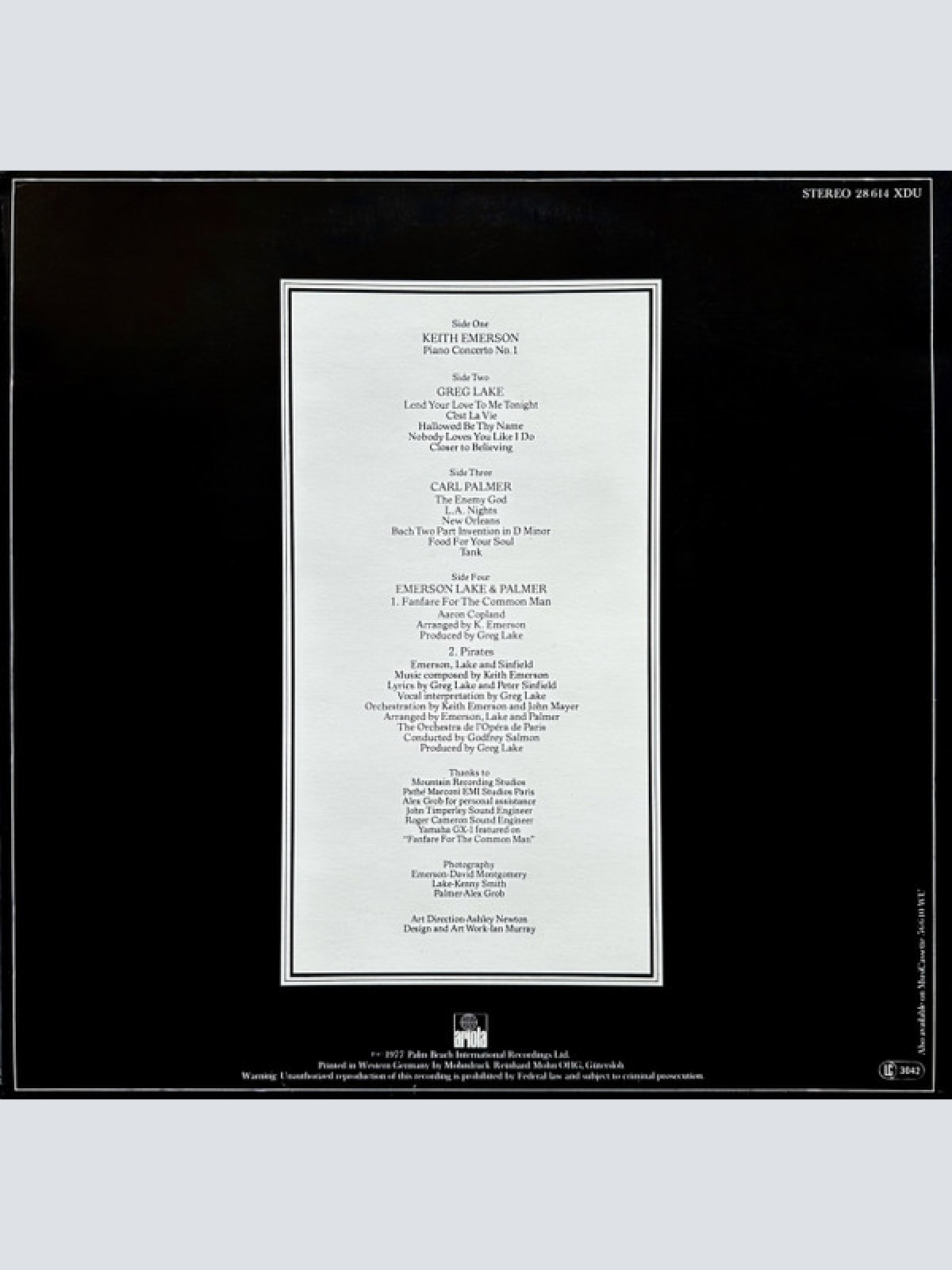 Vinyl / Emerson Lake & Palmer* - Works (Volume 1)