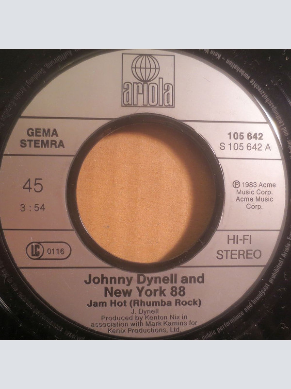 Vinyl / Johnny Dynell And New York 88 - Jam Hot