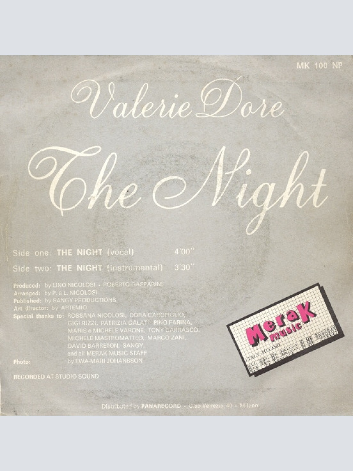 Vinyl / Valerie Dore - The Night