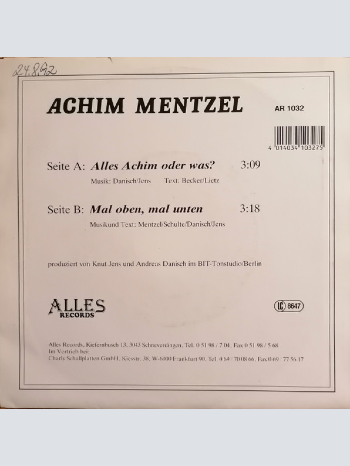 Vinyl / Achim Mentzel - Alles Achim Oder Was?