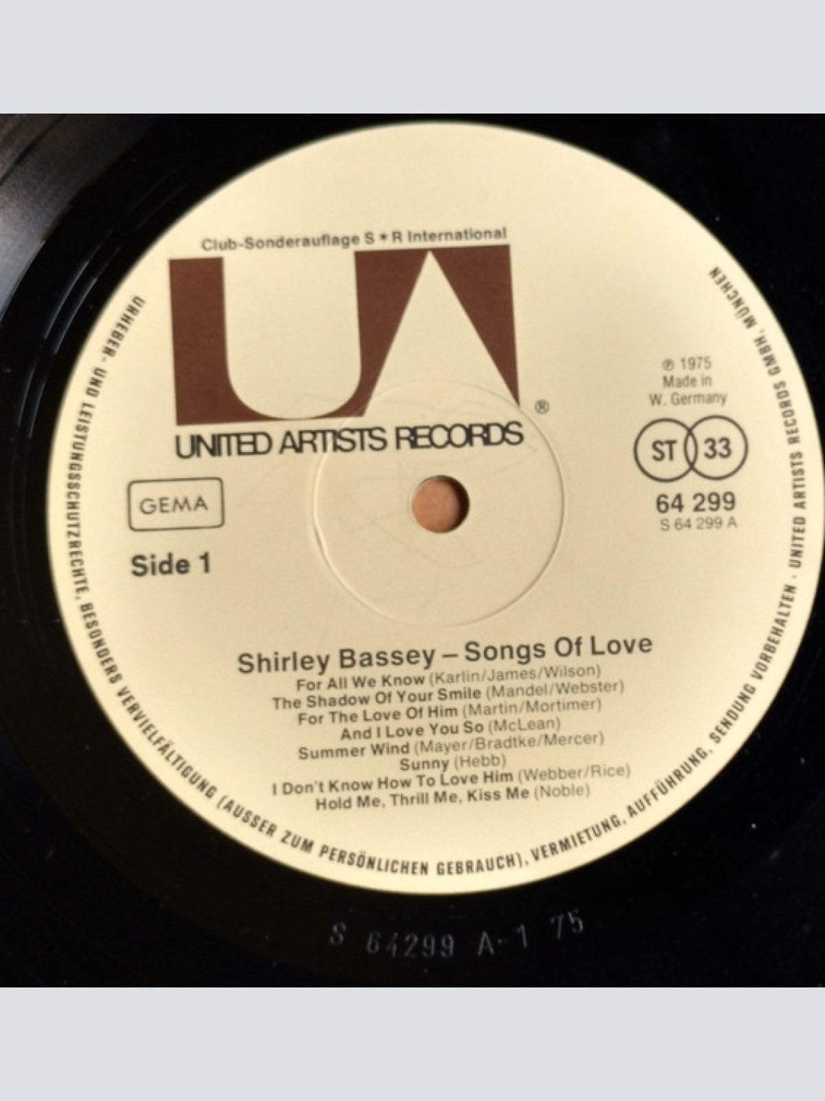 Vinyl / Shirley Bassey - Songs Of Love
