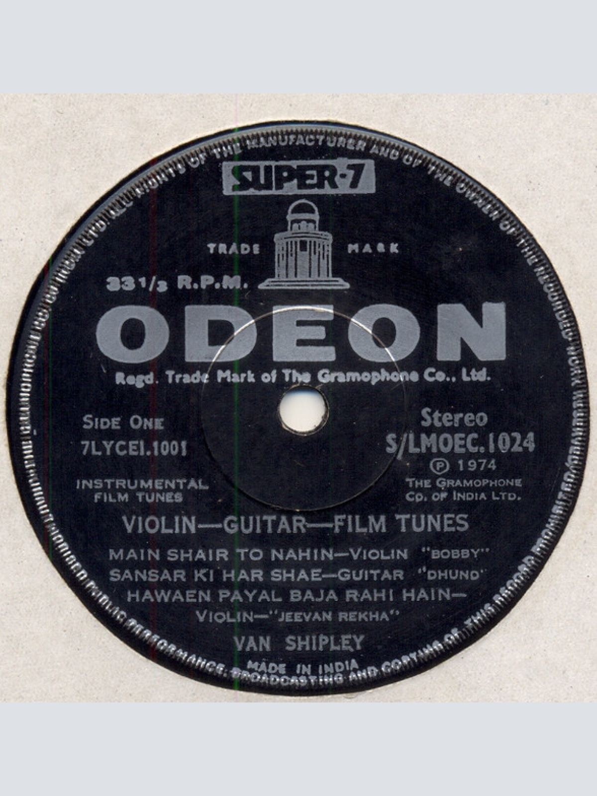 Vinyl / Van Shipley - Film Tunes On Violin/Guitar