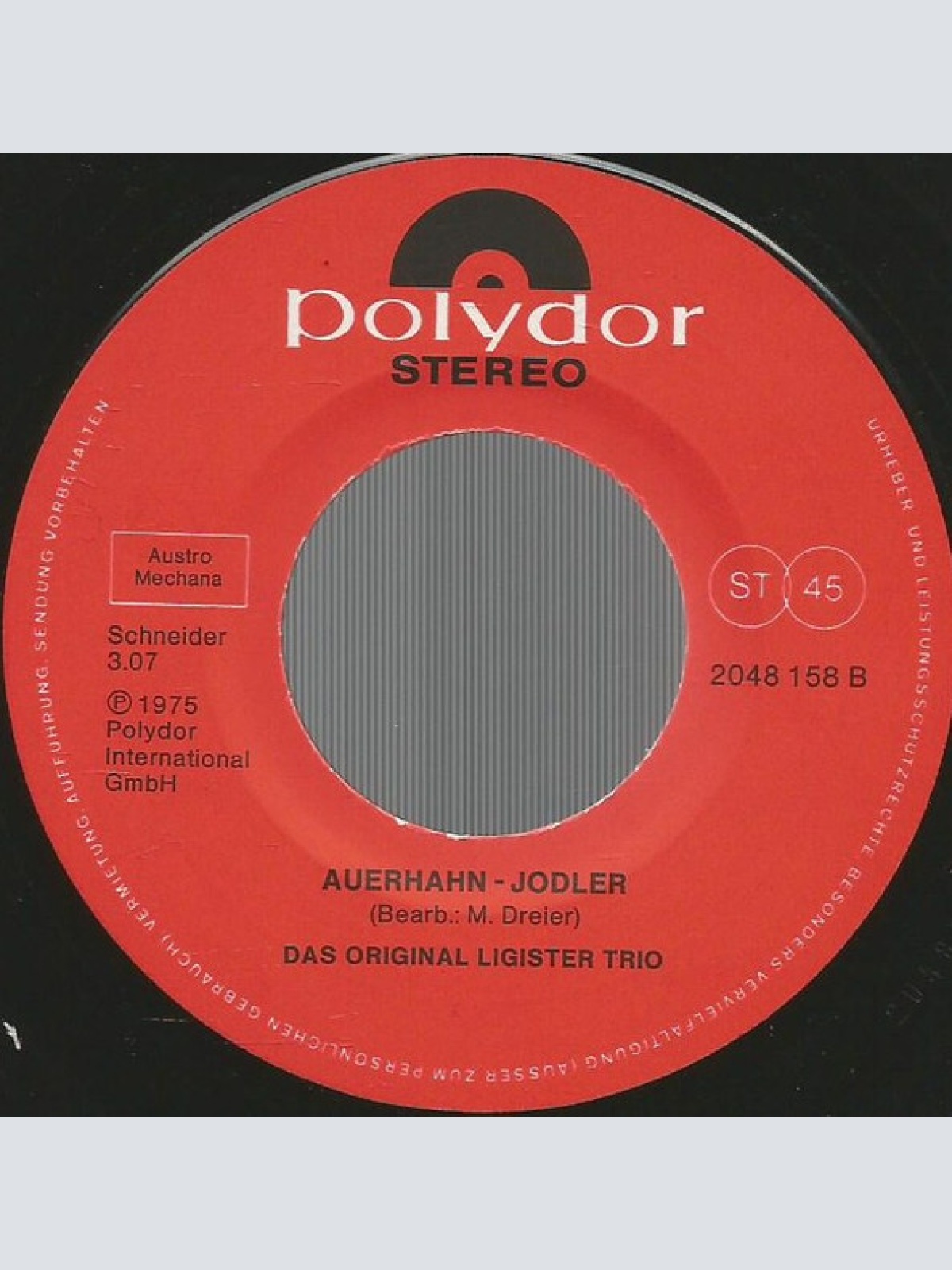 Vinyl / Original Ligister Trio - Zipfl Eini, Zipfl Aussi