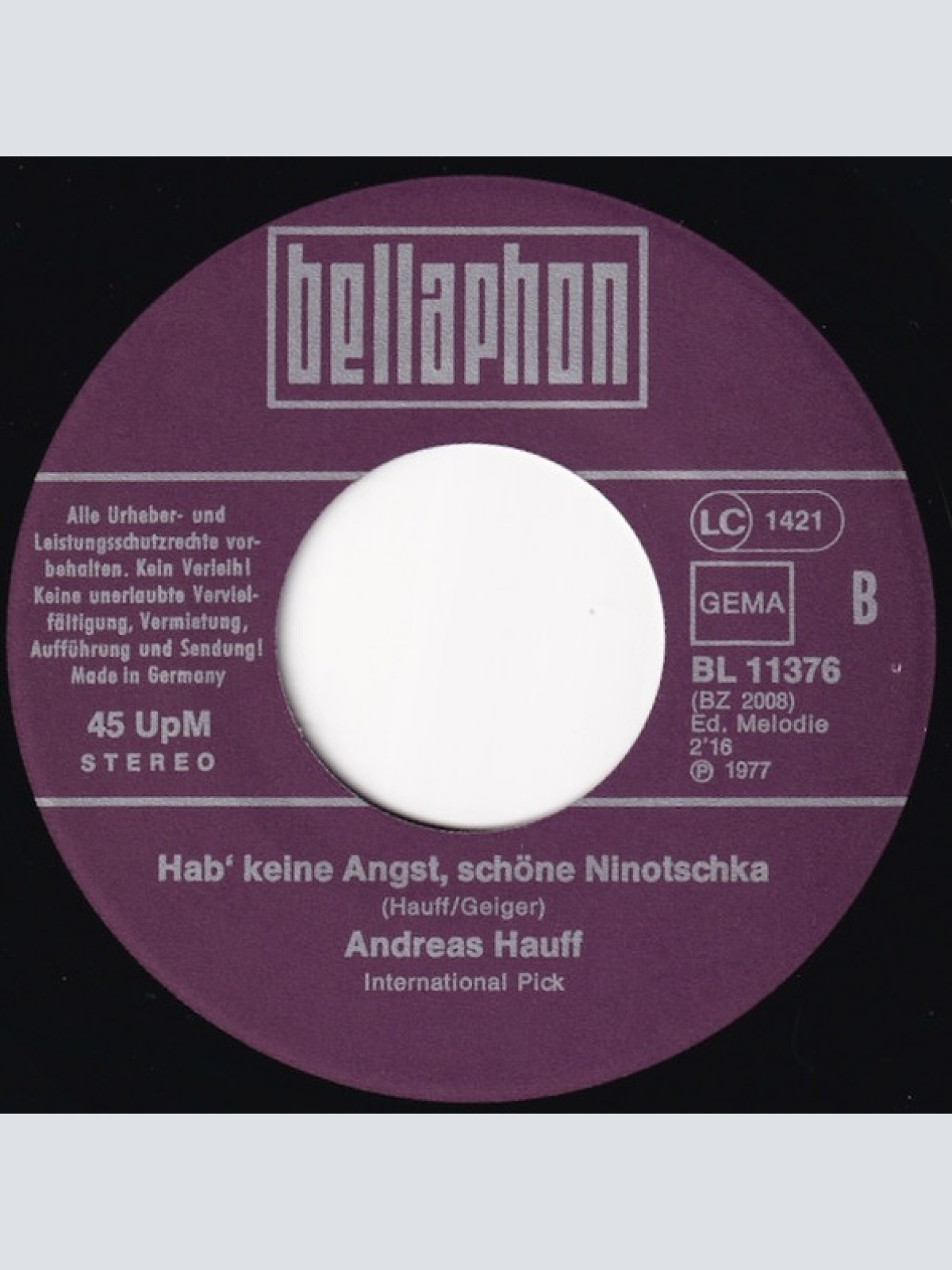 Vinyl / Andreas Hauff - Cindy Jane