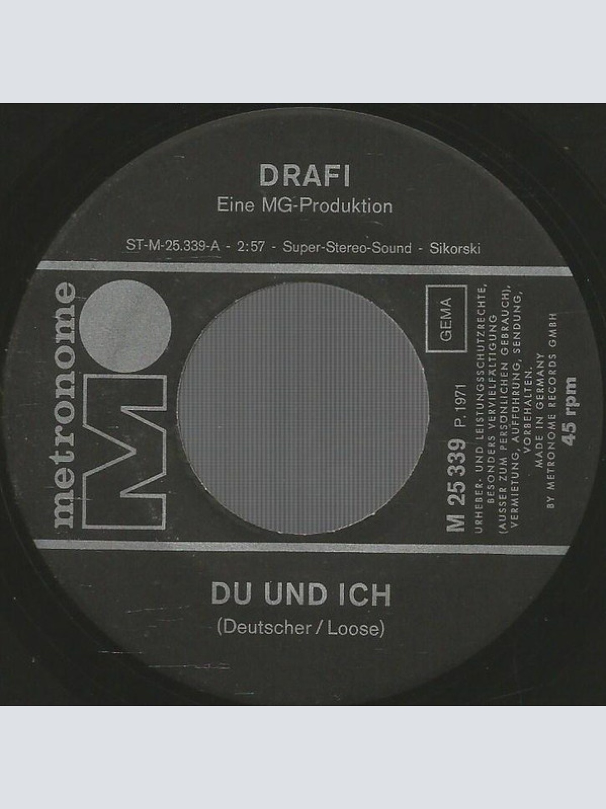 Vinyl / Drafi* - Du Und Ich