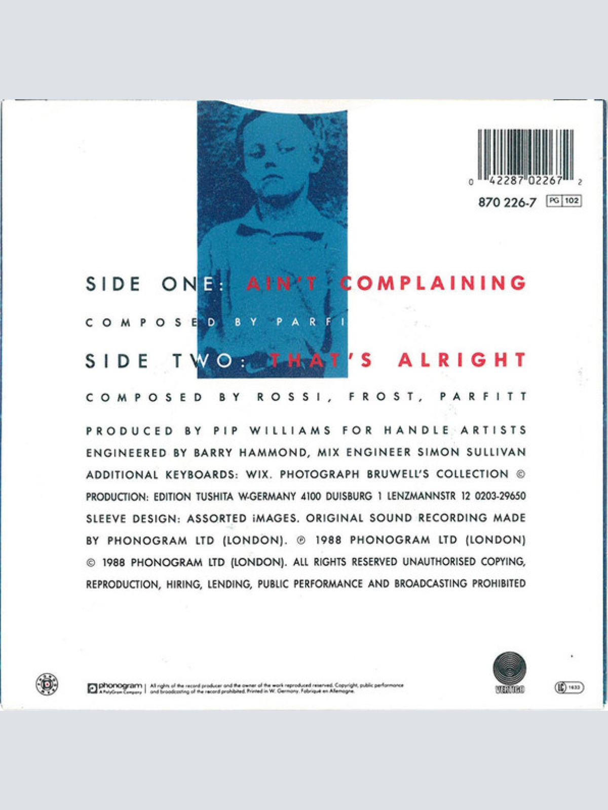 Vinyl / Status Quo - Ain't Complaining