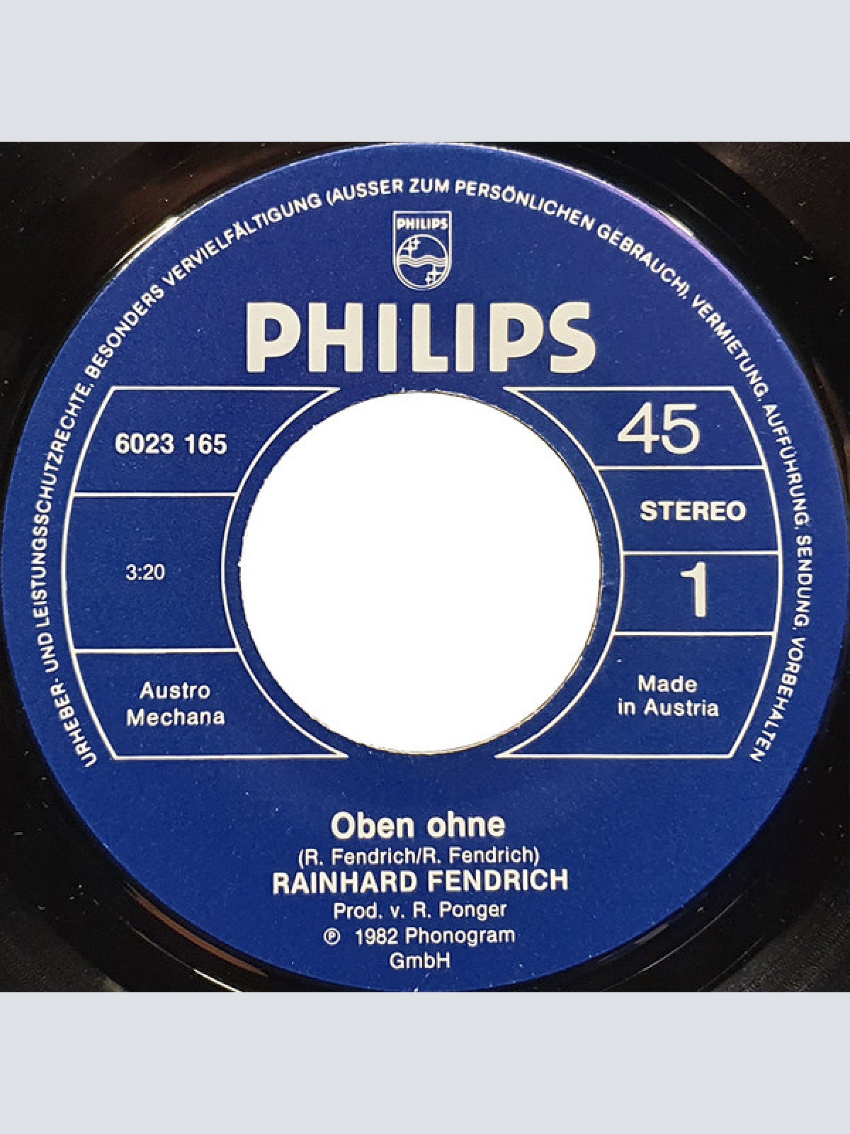 Vinyl / Rainhard Fendrich - Oben Ohne