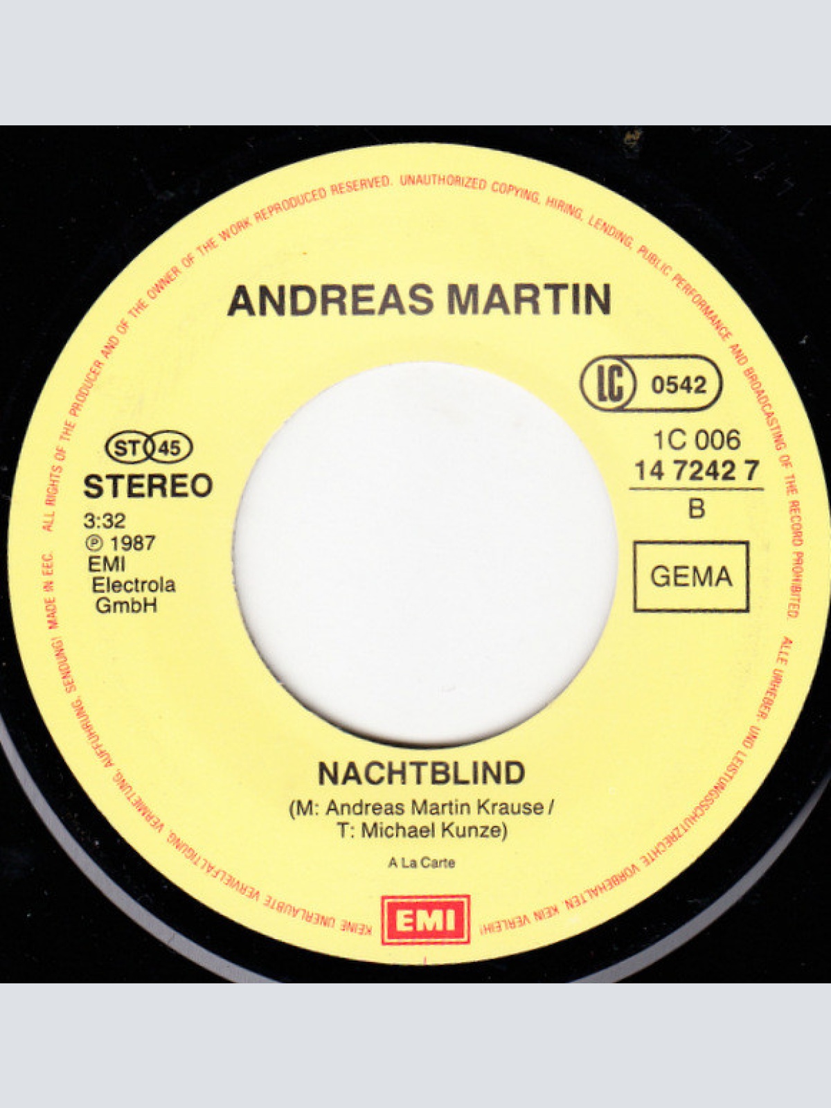 Vinyl / Andreas Martin (2) - Du Bist Alles (Maria, Maria)