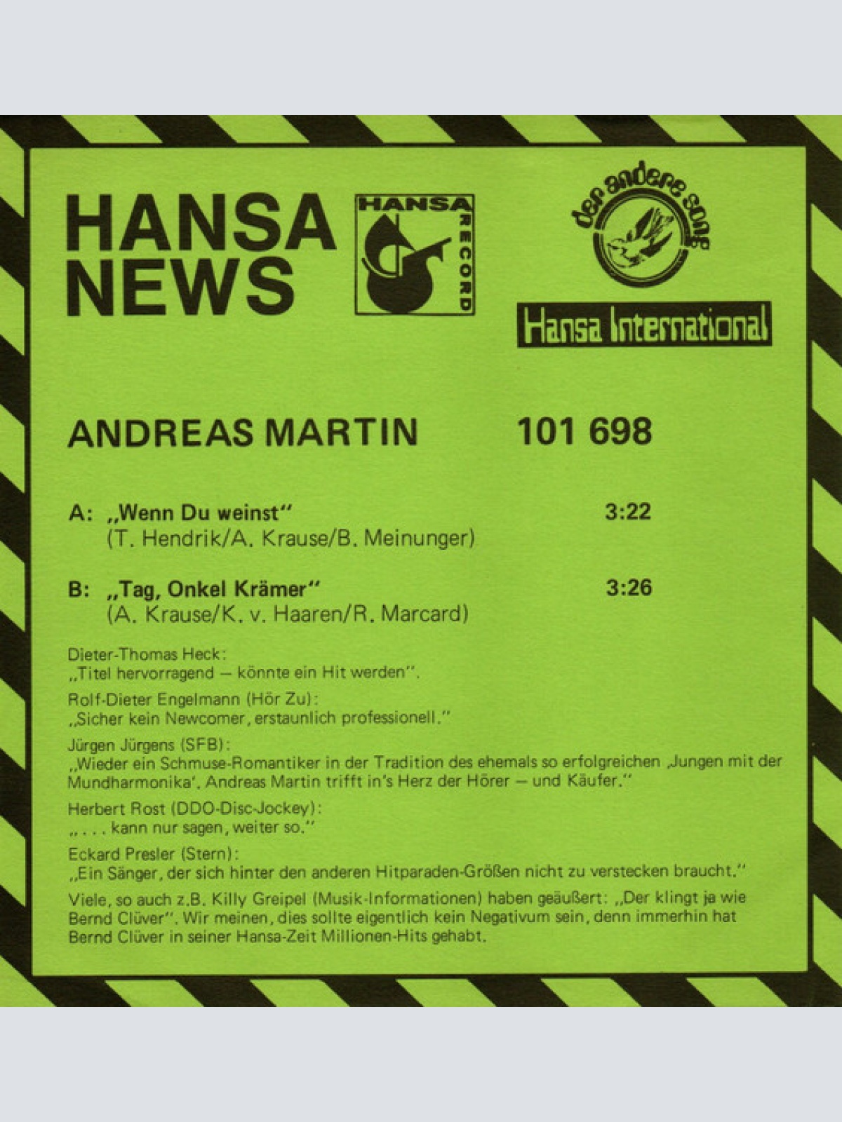 Vinyl / Andreas Martin (2) - Wenn Du Weinst