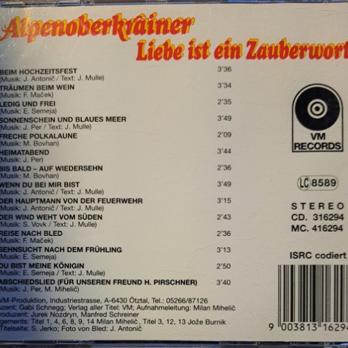CD / Alpenoberkrainer Alpski Kvintet - Liebe ist ein zauberwort