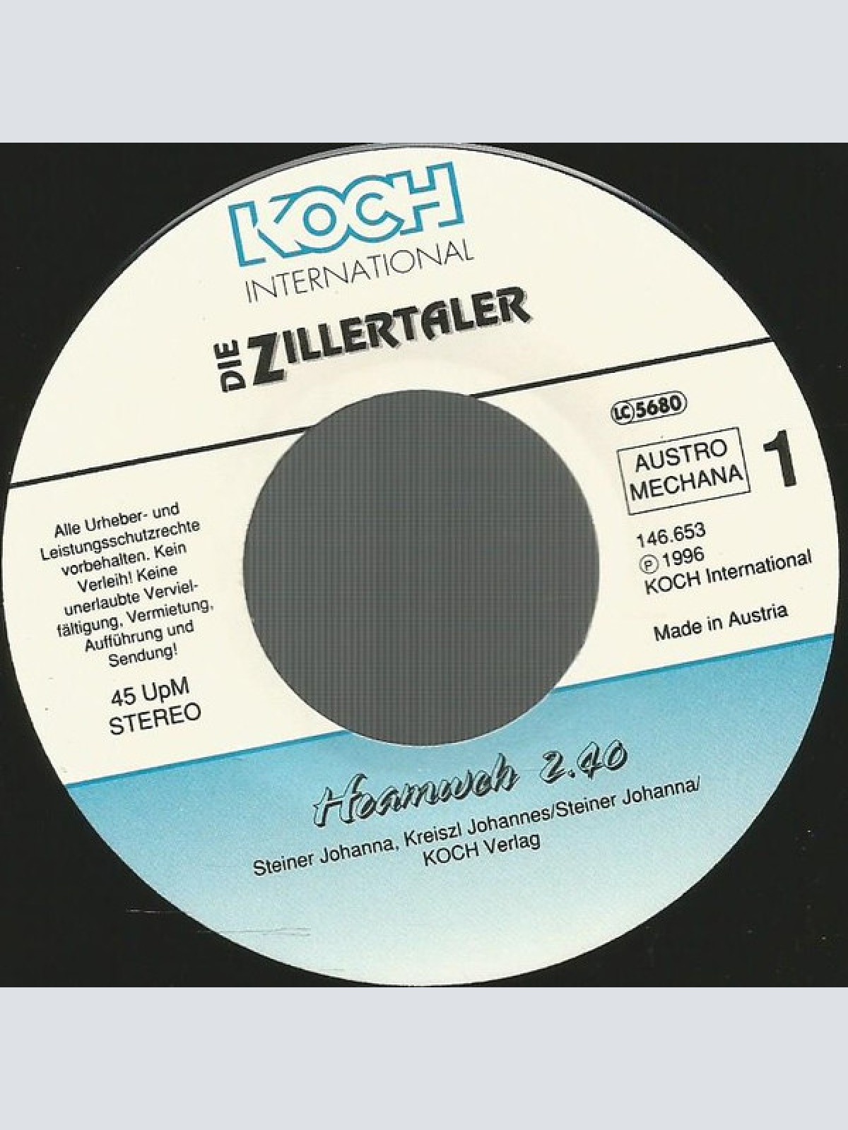 Vinyl / Die Zillertaler - Hoamweh